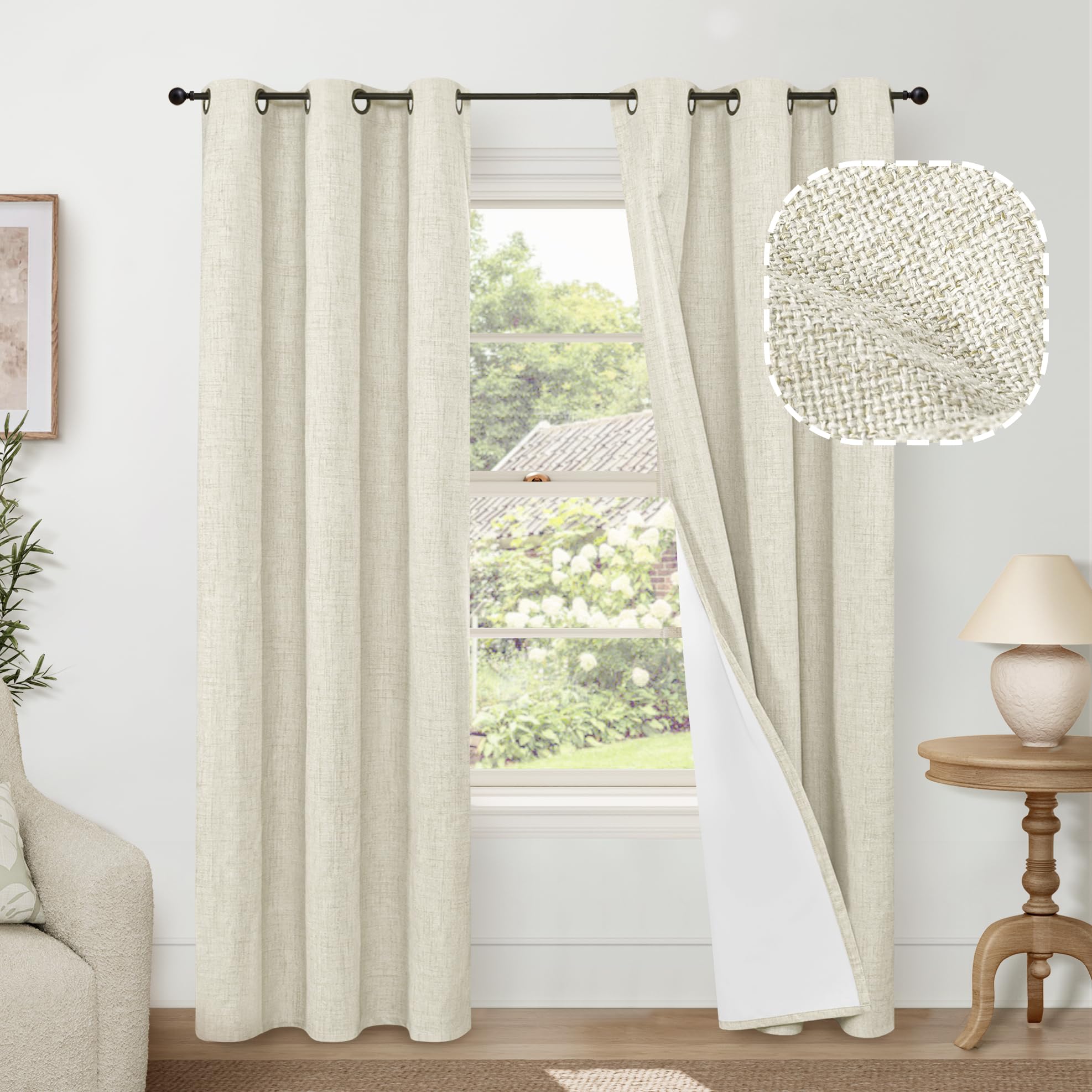 Lajode Textured Linen Blackout Curtains