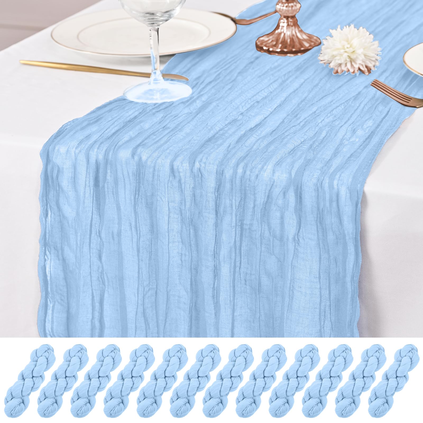 Rustic Gauze Cheesecloth Table Runner - Romantic Sheer Fabric