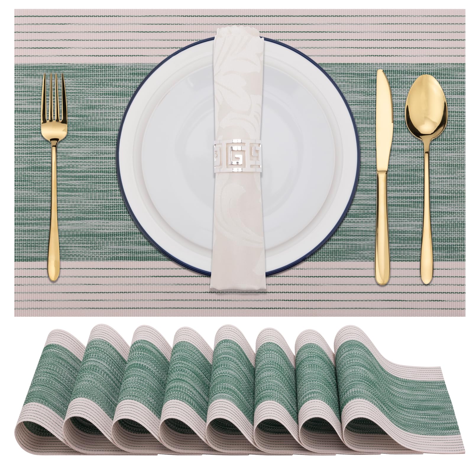 Winknowl Woven Vinyl Placemats Set of 8