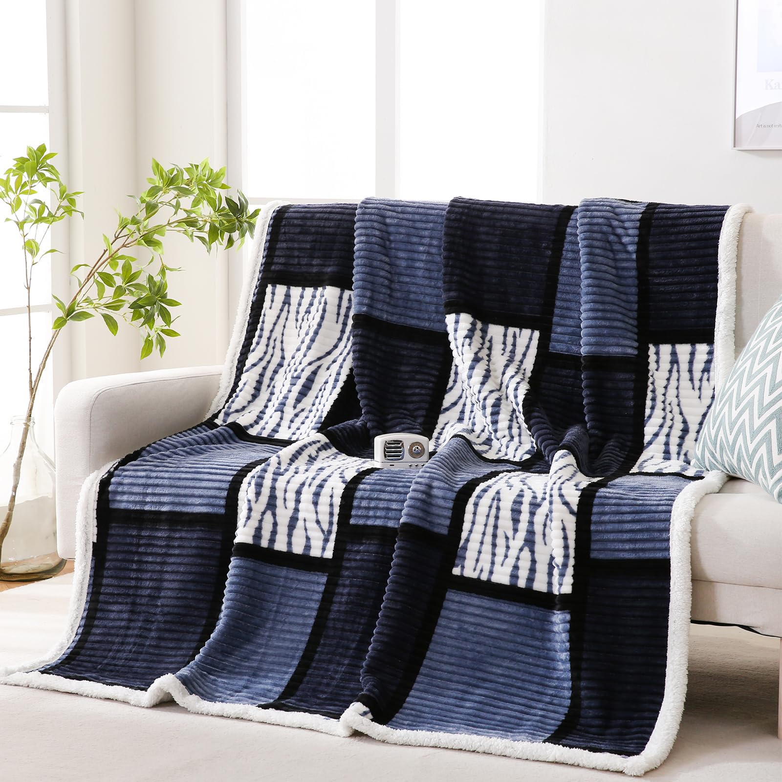 PU MEI Sherpa Fleece Throw Blanket