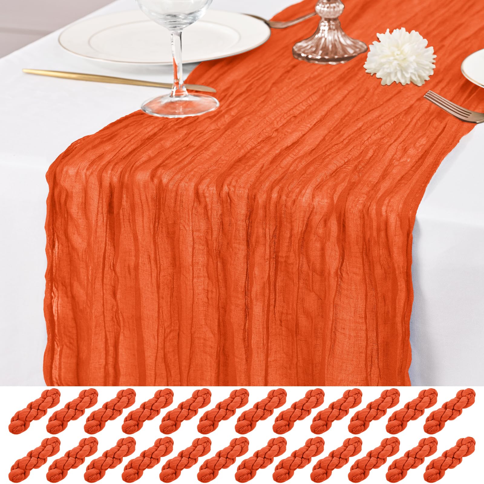 Rustic Gauze Cheesecloth Table Runner - Romantic Sheer Fabric