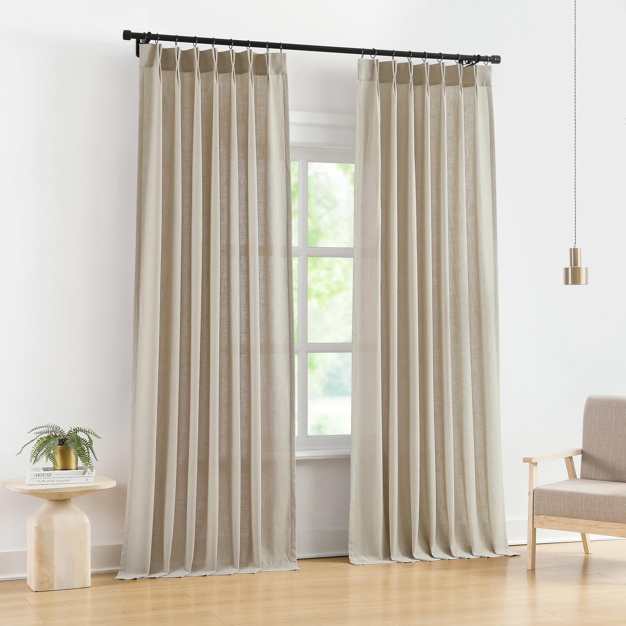 Vision Home Pinch Pleated Sheer Curtains
