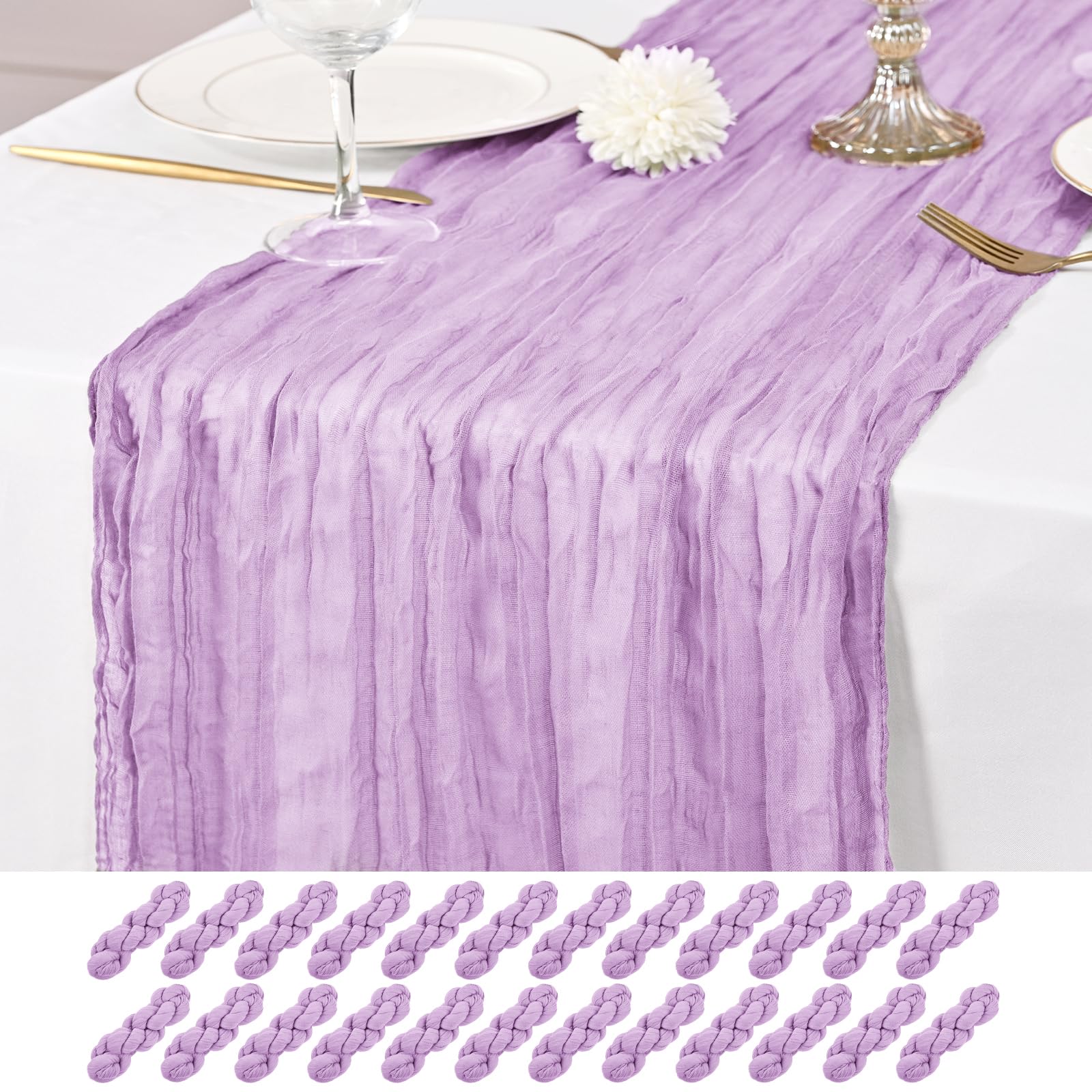 Rustic Gauze Cheesecloth Table Runner - Romantic Sheer Fabric
