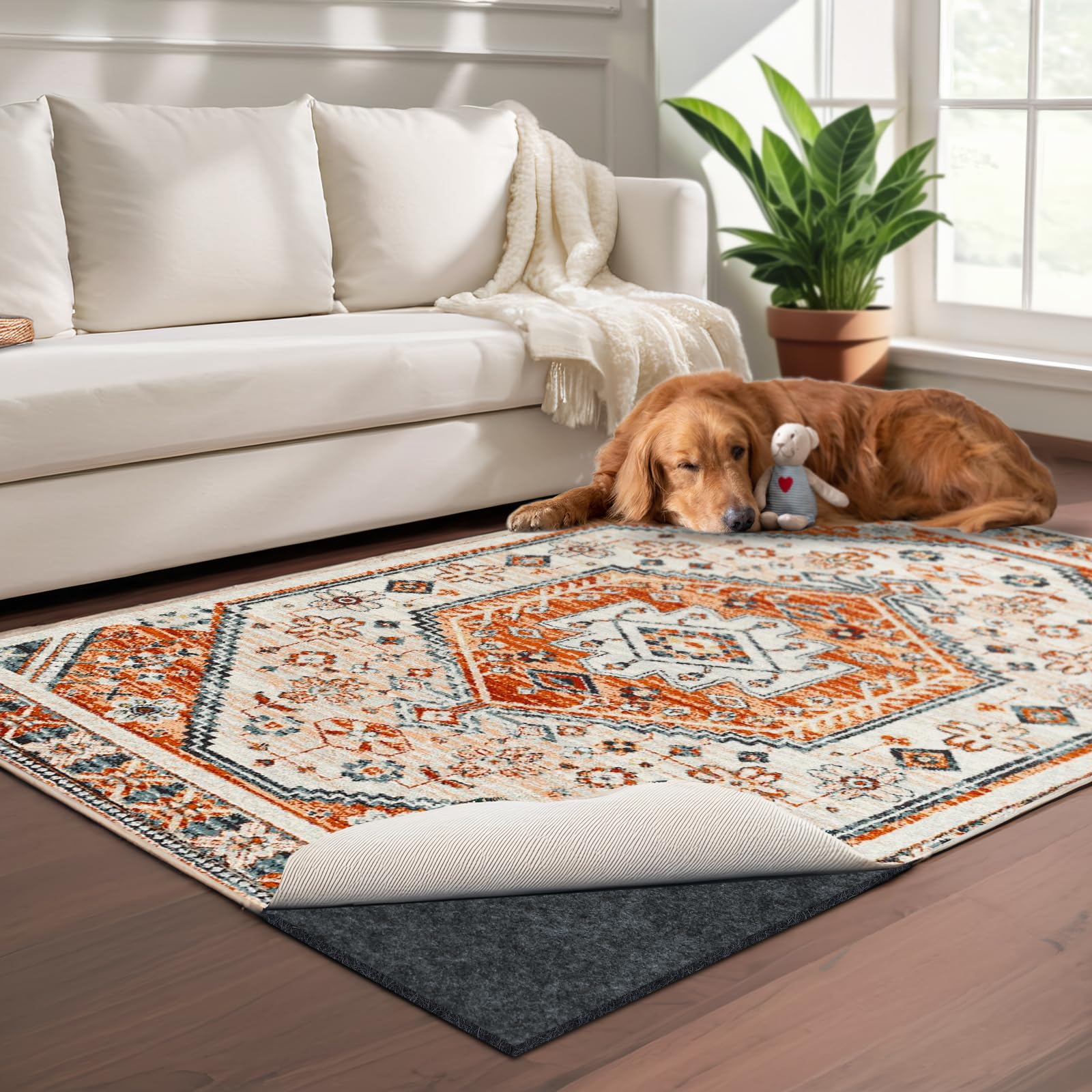 Waterproof Rug Pad, Area Rug Non-Slip Carpet Pad