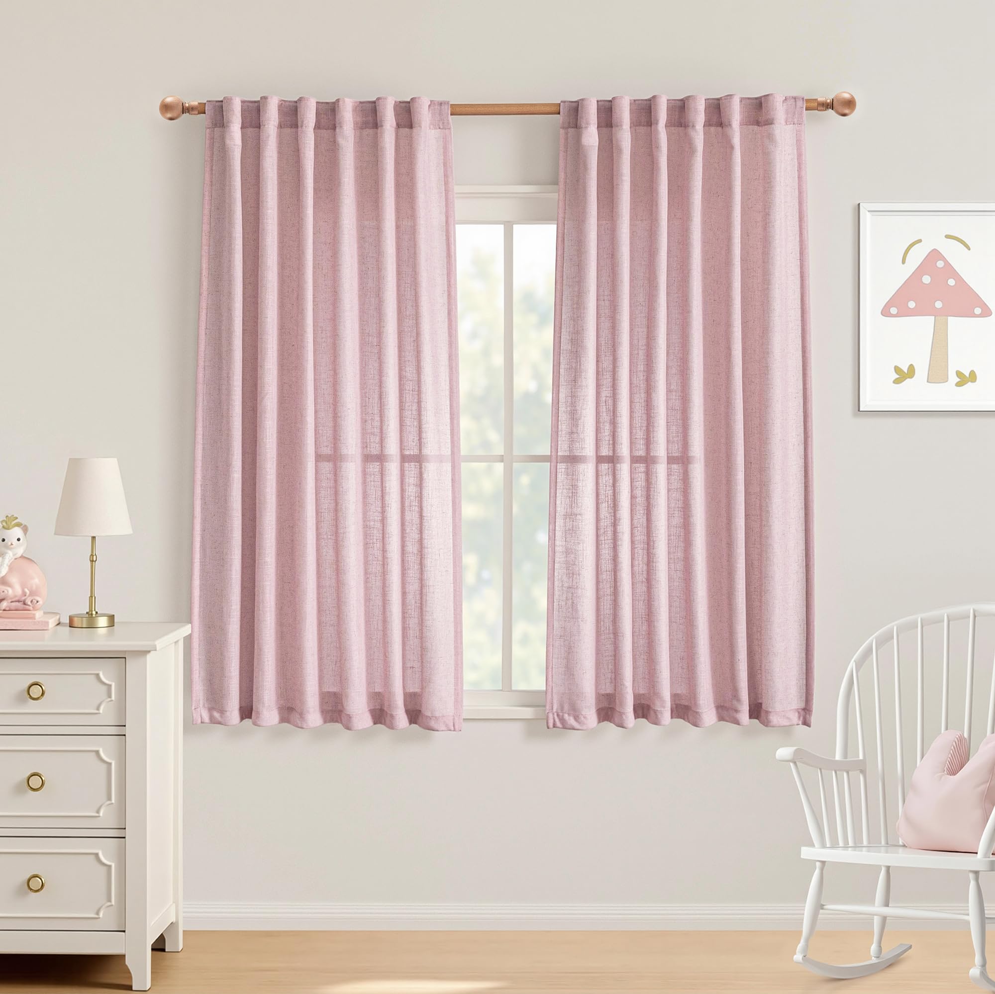 MYSKY HOME Semi Sheer Boho Curtains