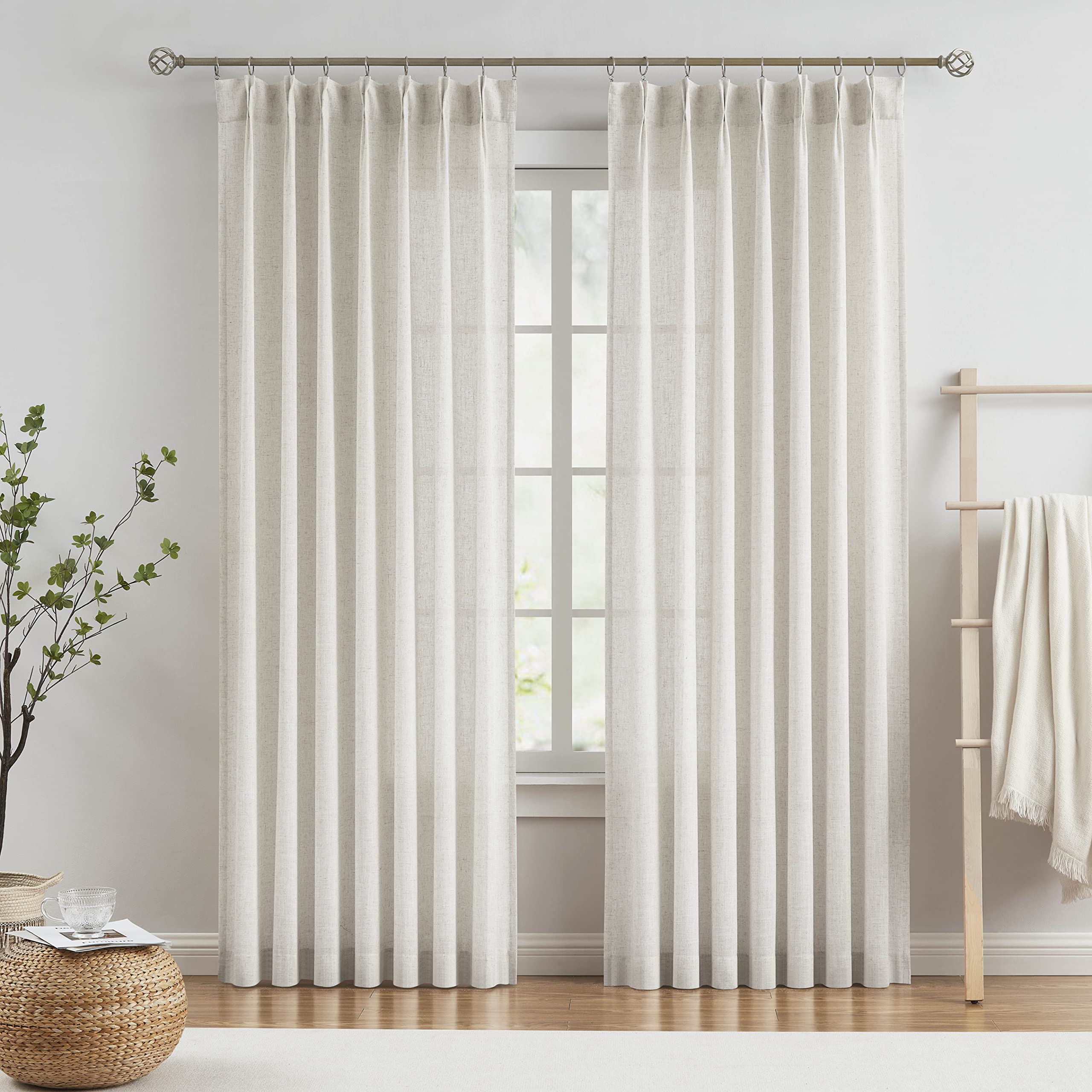 Vision Home Pinch Pleated Sheer Curtains