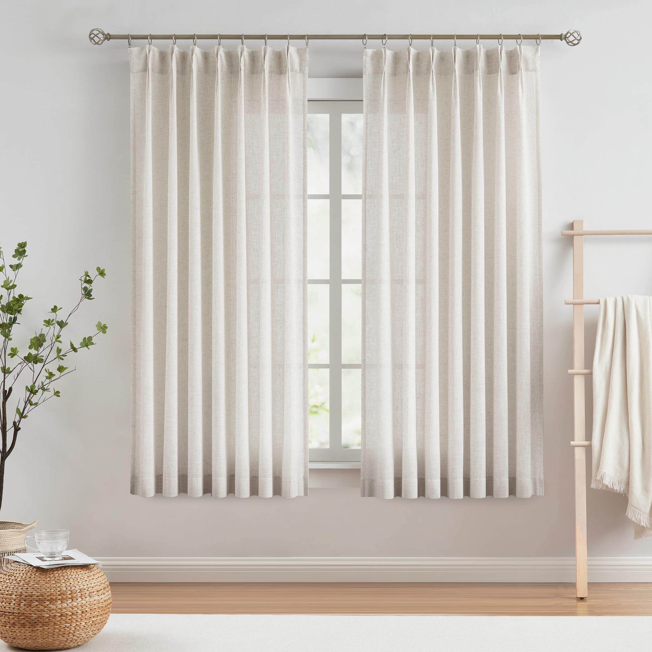 Vision Home Pinch Pleated Sheer Curtains