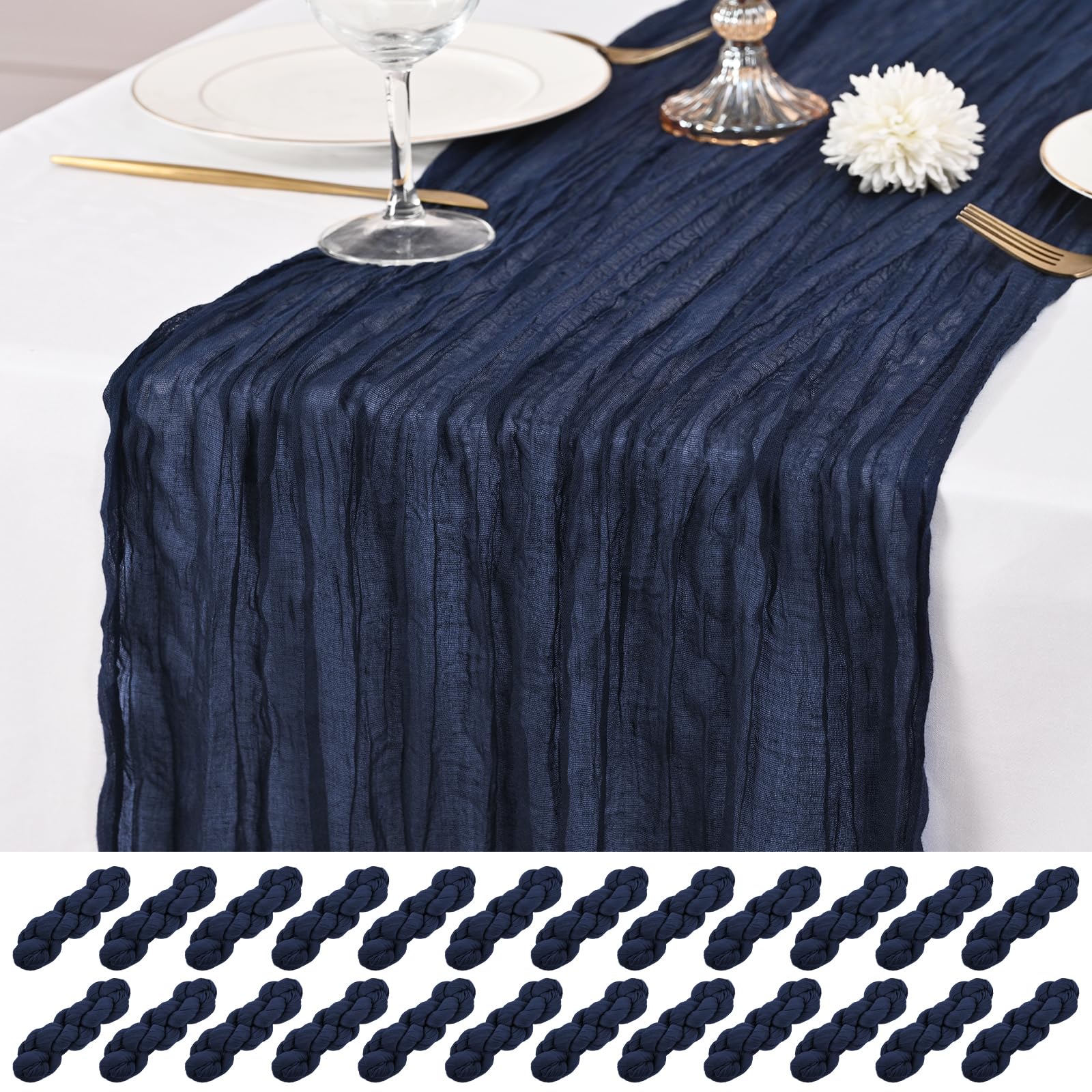 Rustic Gauze Cheesecloth Table Runner - Romantic Sheer Fabric