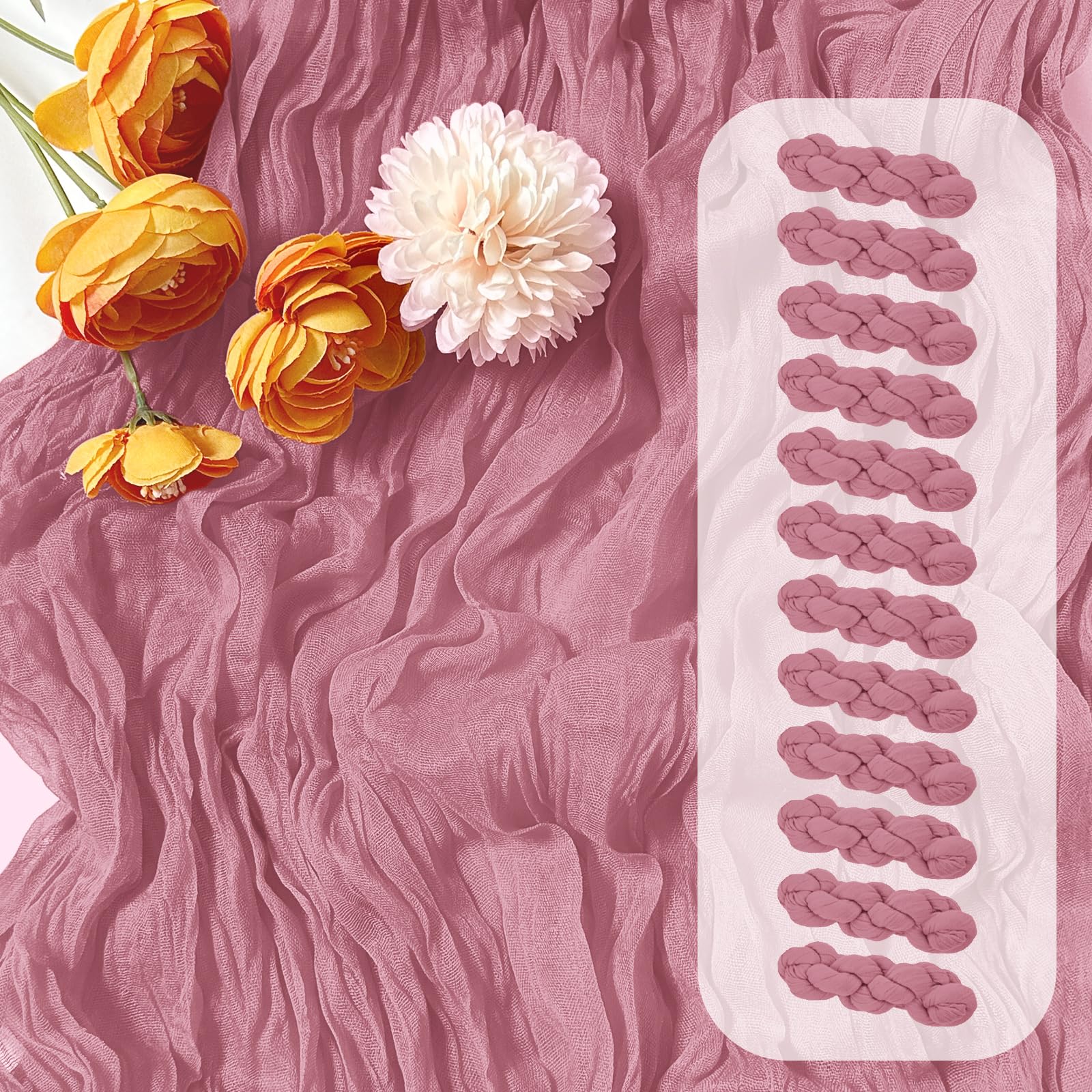 FANTEKE Cheesecloth Table Runner