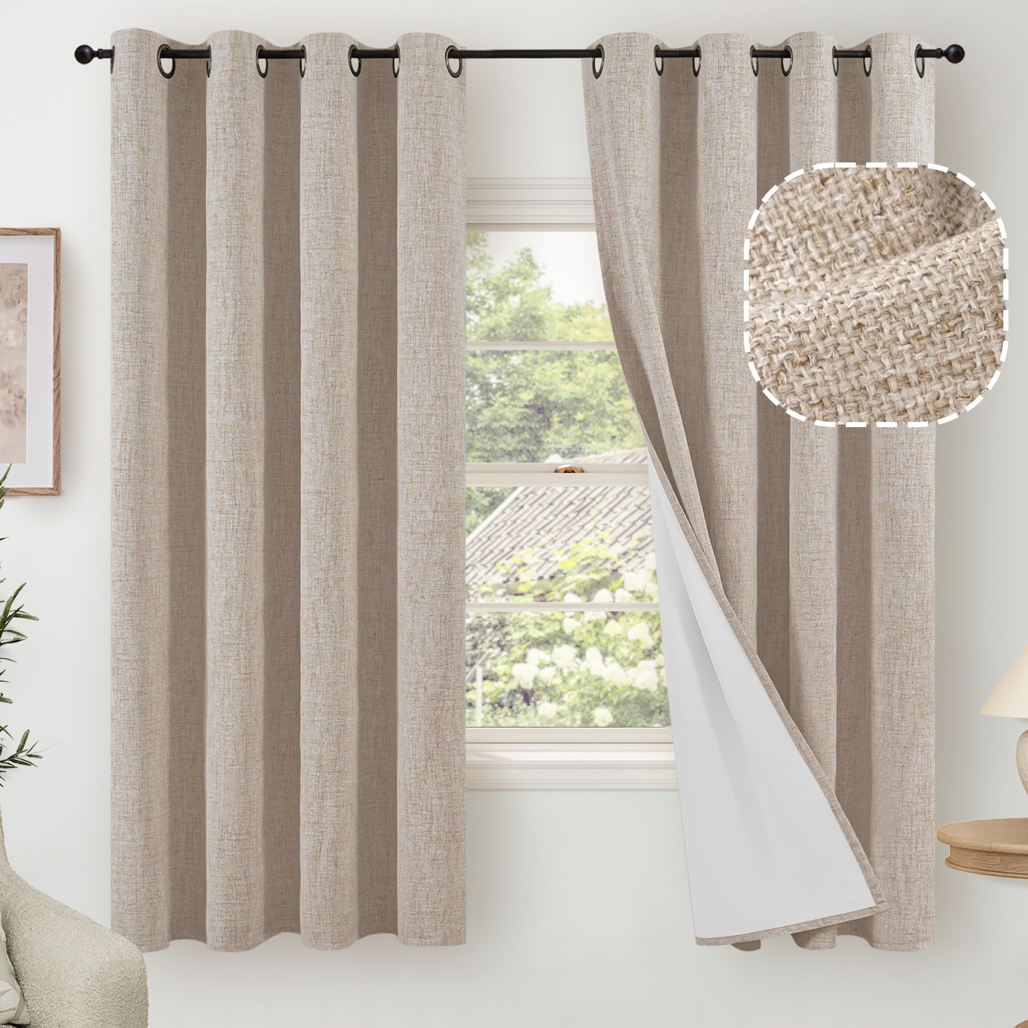 Lajode Textured Linen Blackout Curtains