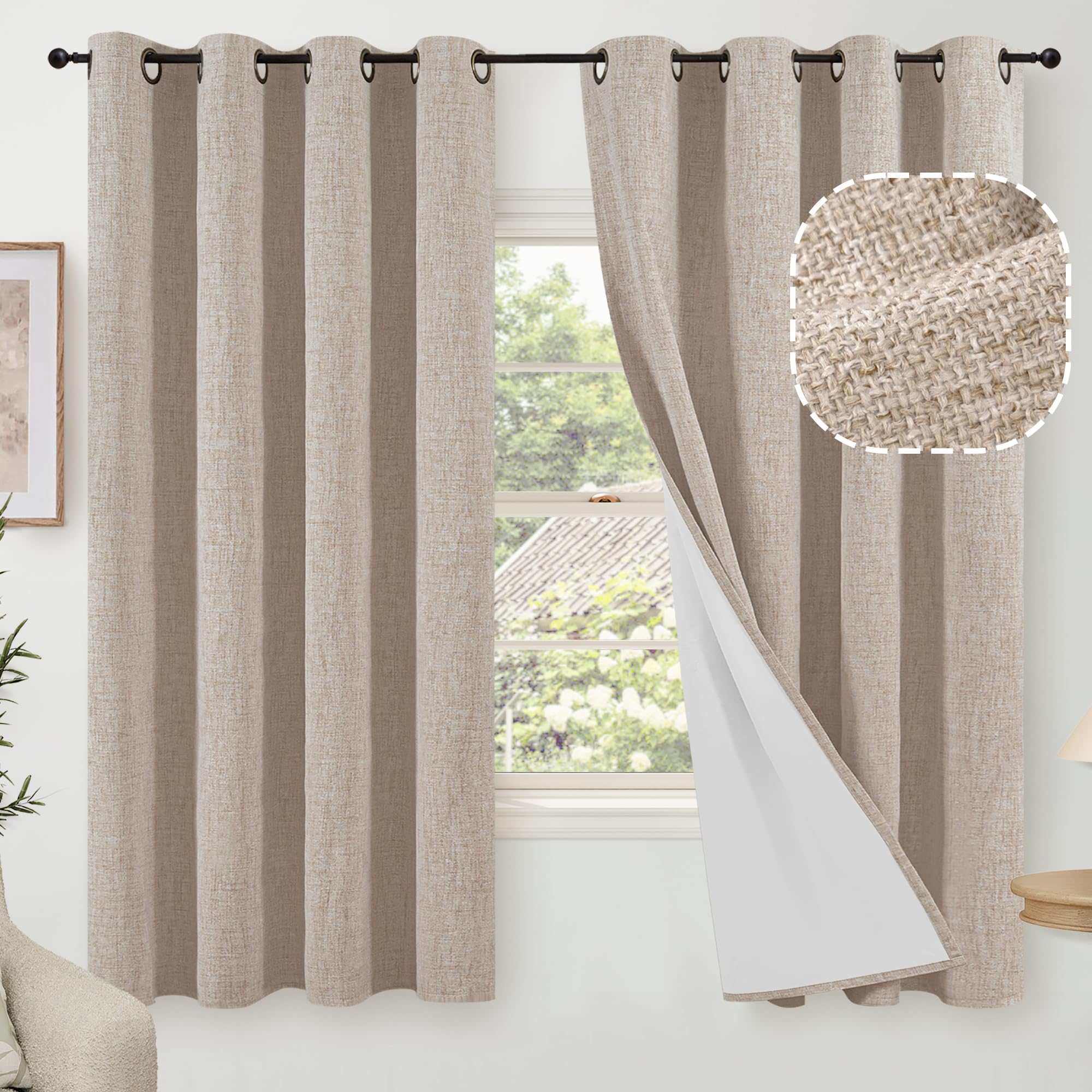 Lajode Textured Linen Blackout Curtains