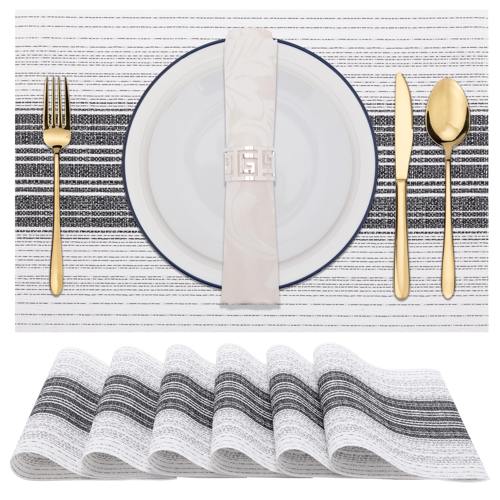 Winknowl Woven Vinyl Placemats Set of 8