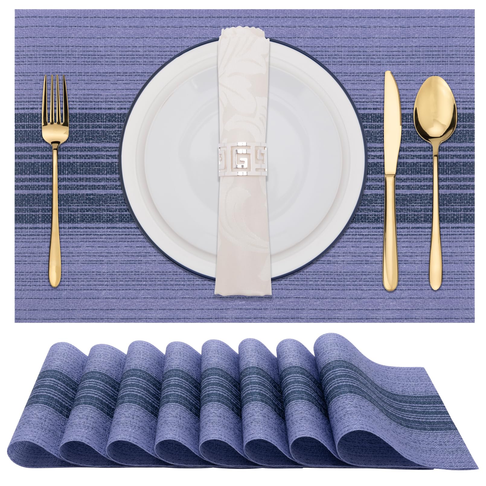 Winknowl Woven Vinyl Placemats Set of 8