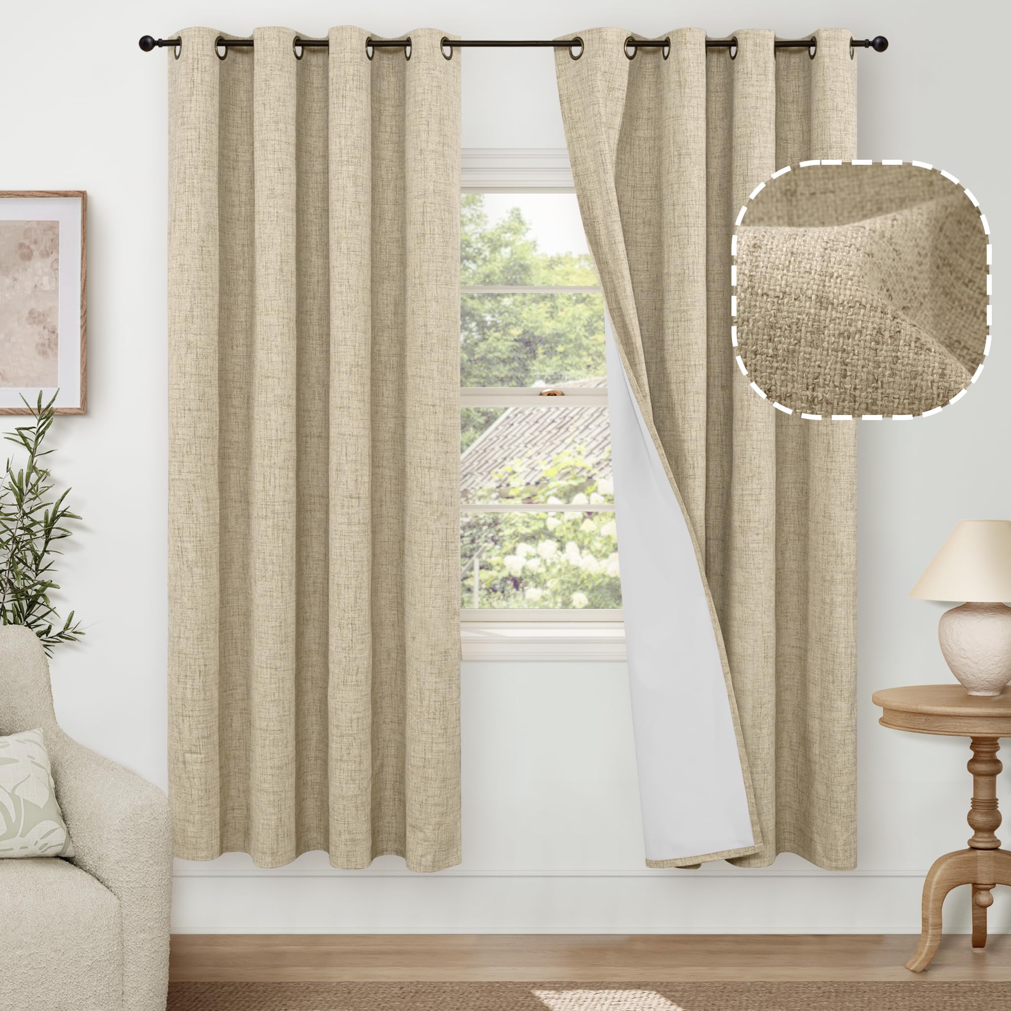 Lajode Textured Linen Blackout Curtains