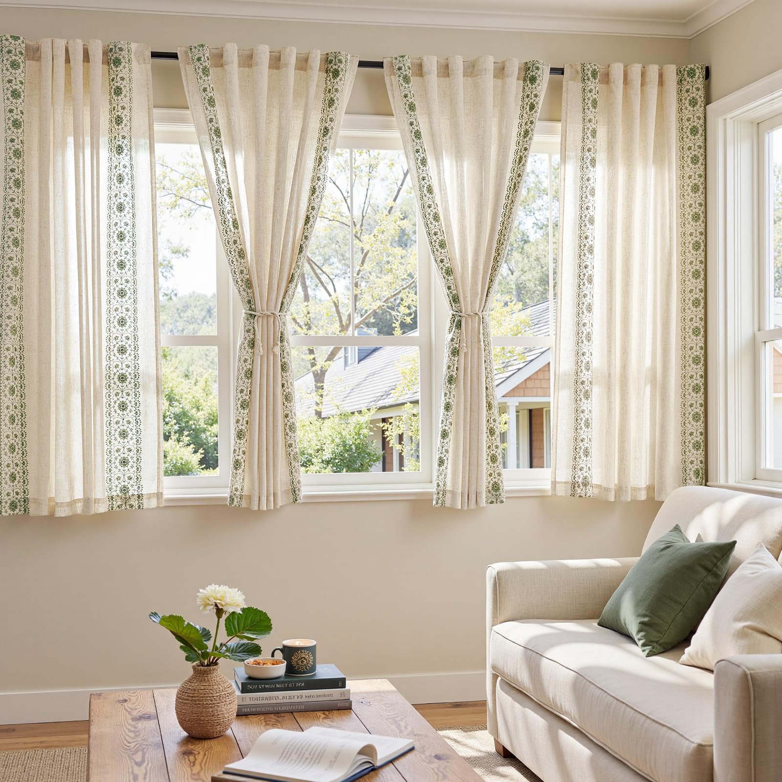 jinchan Embroidered Boho Curtains