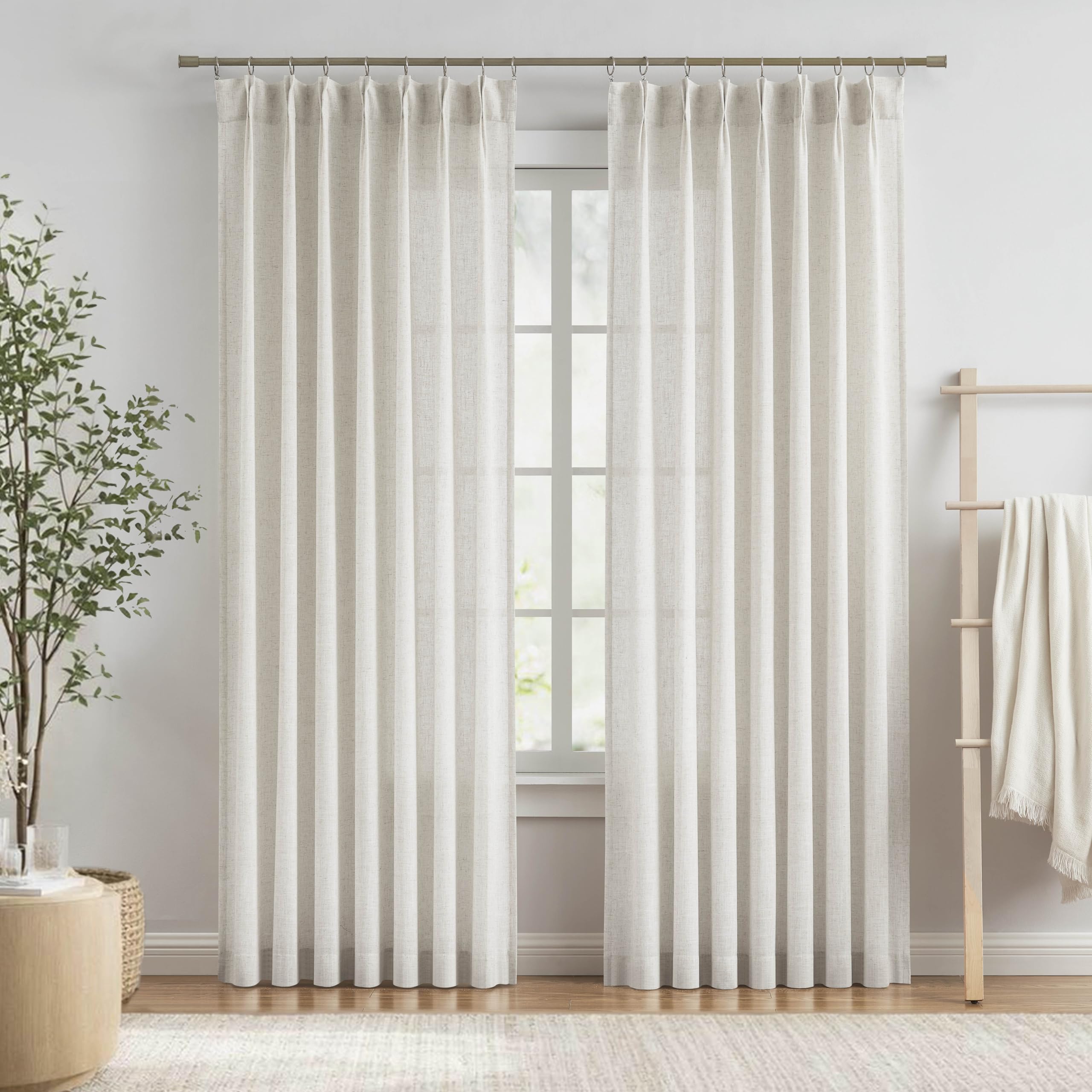 Vision Home Pinch Pleated Sheer Curtains