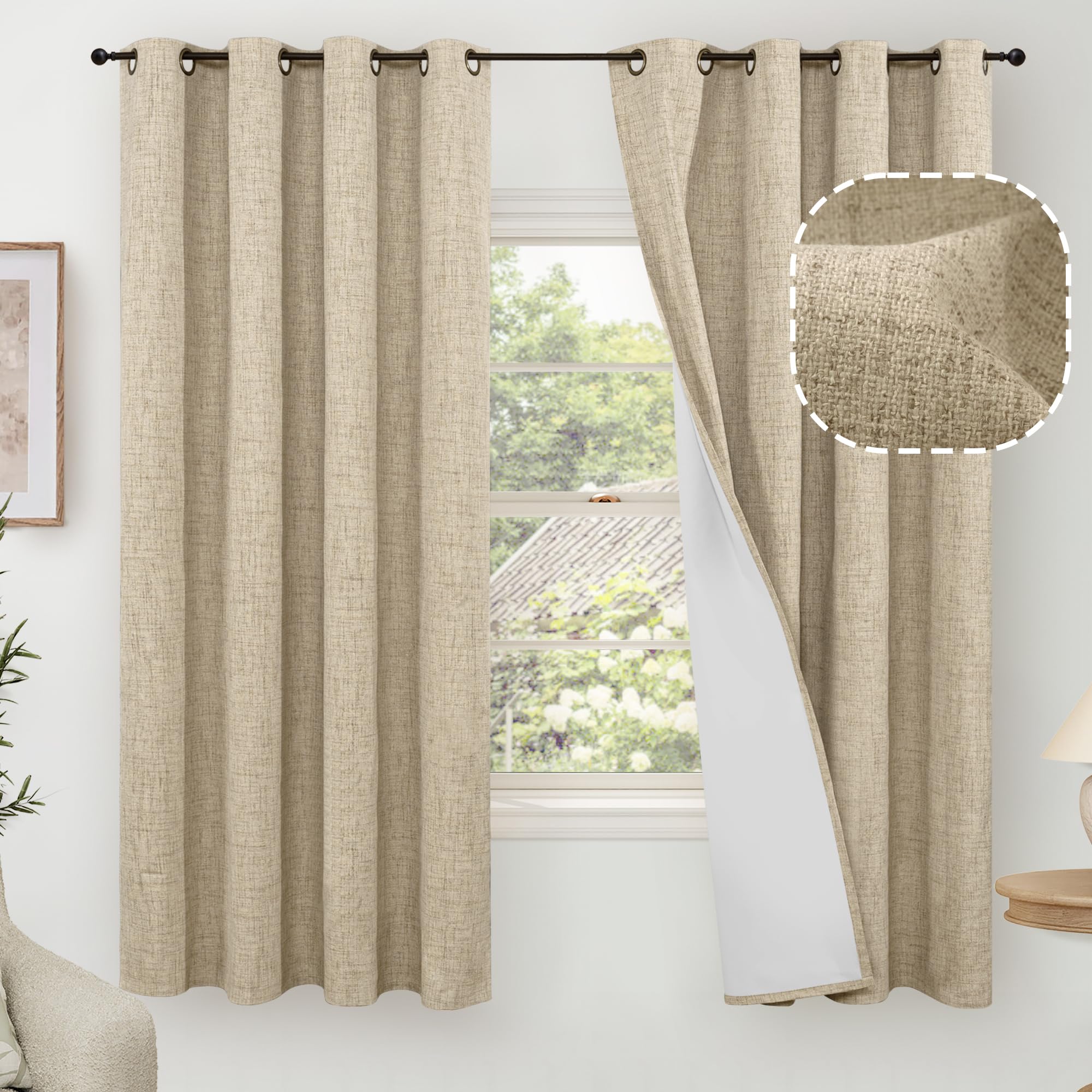 Lajode Textured Linen Blackout Curtains