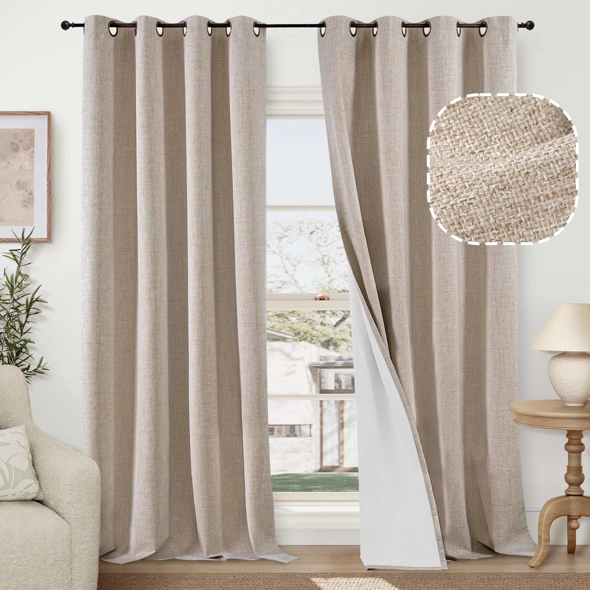 Lajode Textured Linen Blackout Curtains