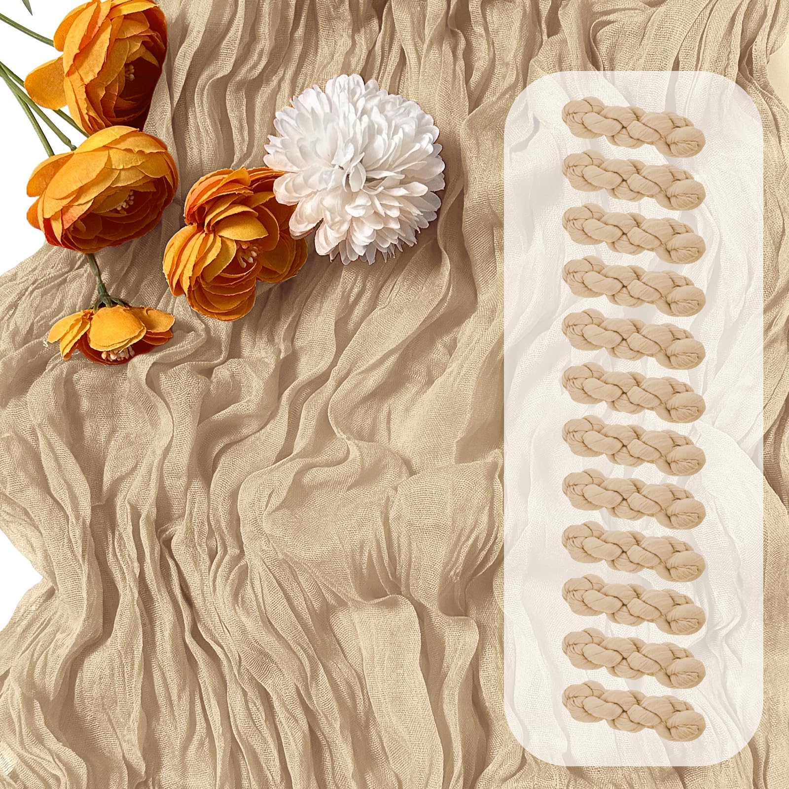 FANTEKE Cheesecloth Table Runner