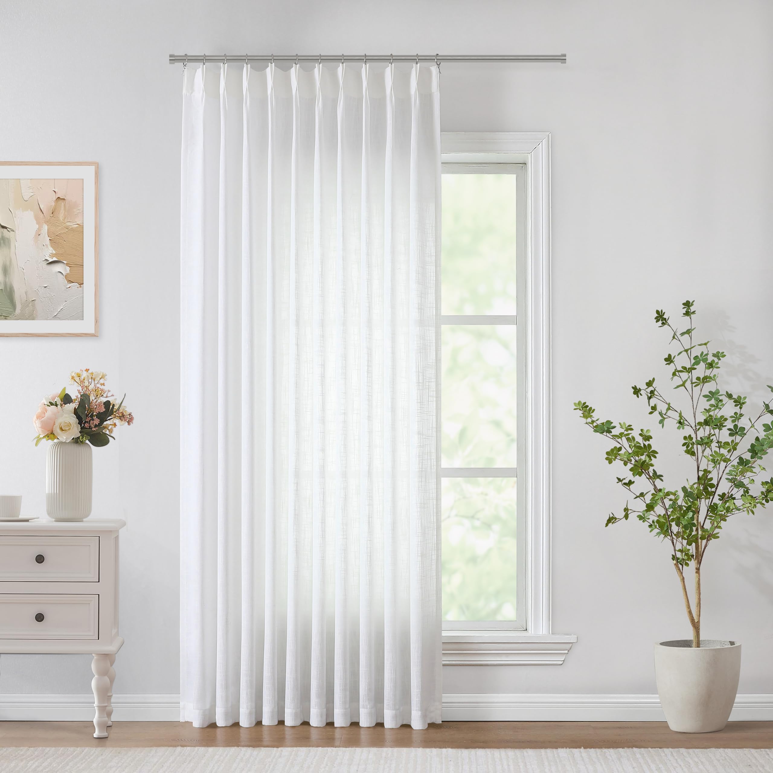 Vision Home Pinch Pleated Sheer Curtains