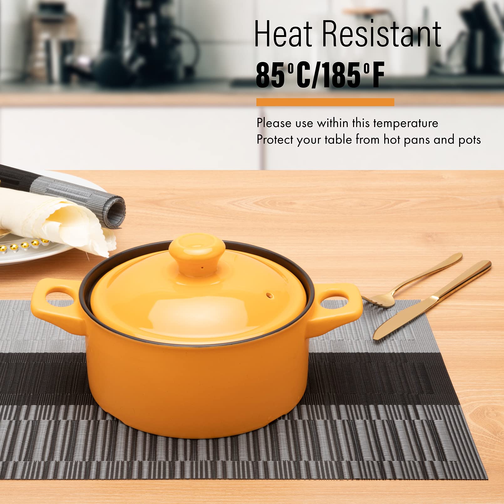 Winknowl Woven Vinyl Placemats Set of 8