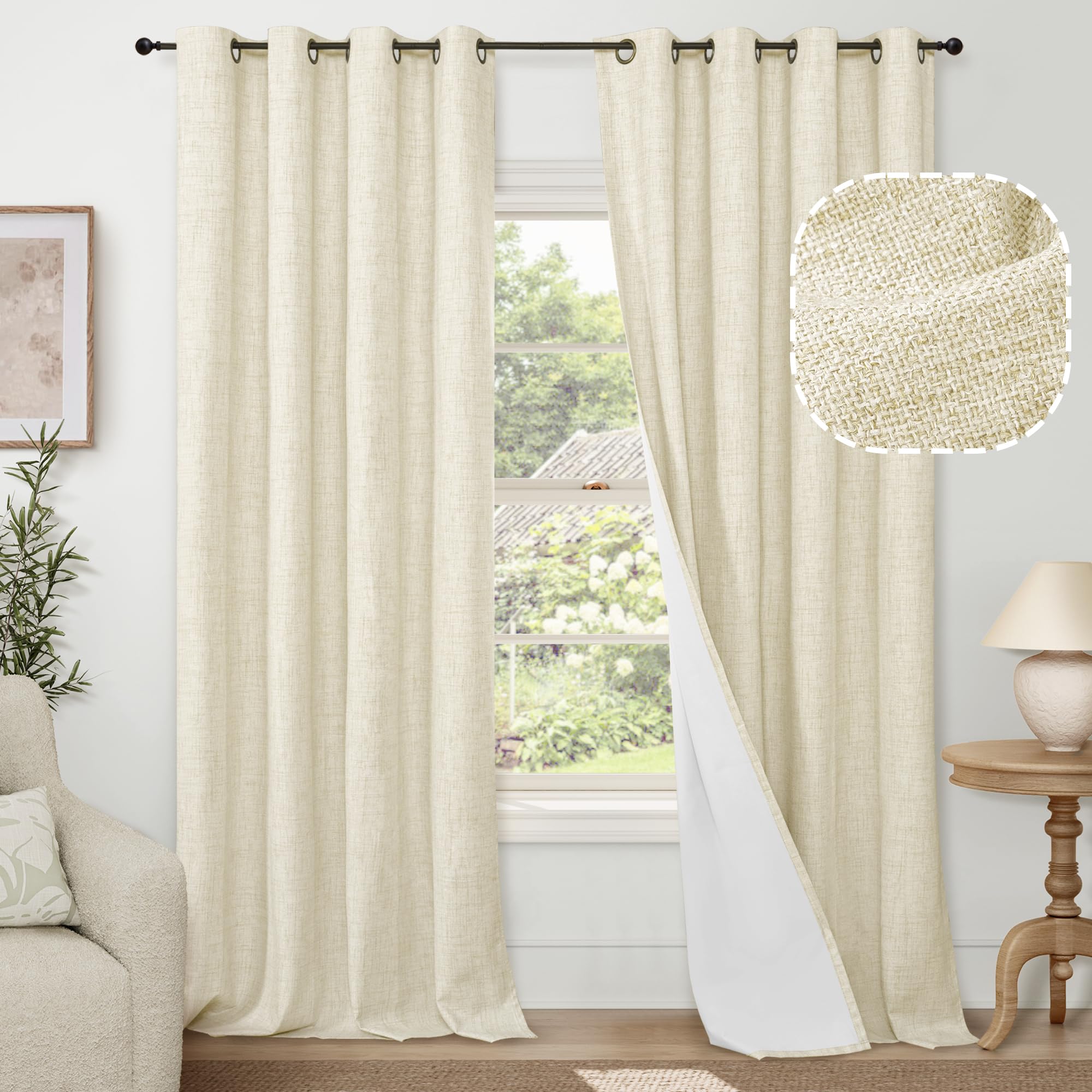 Lajode Textured Linen Blackout Curtains