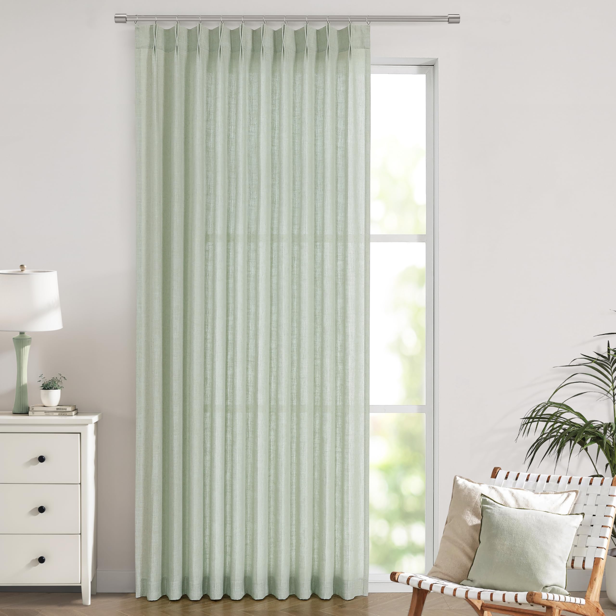 Vision Home Pinch Pleated Sheer Curtains