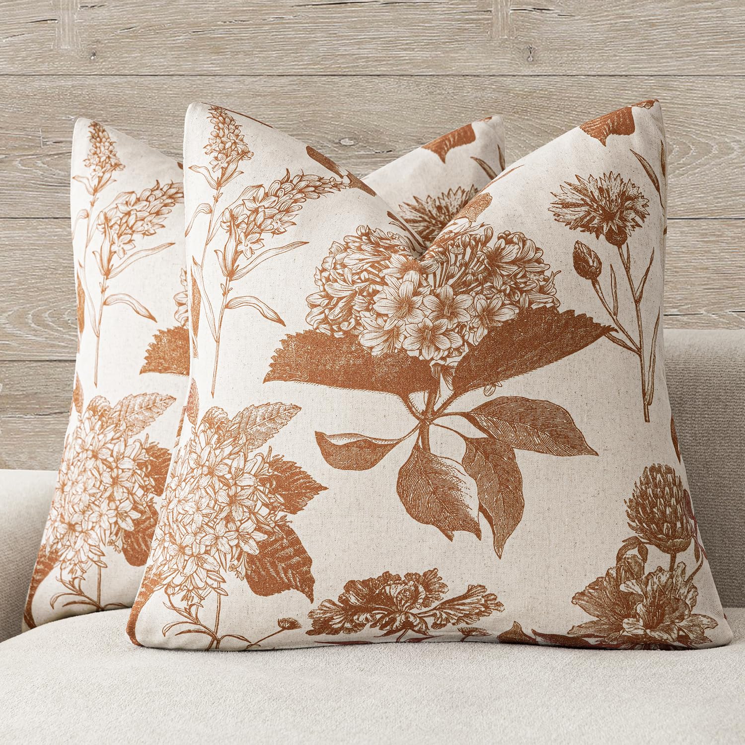 Foindtower Floral Throw Pillow Covers Set of 2