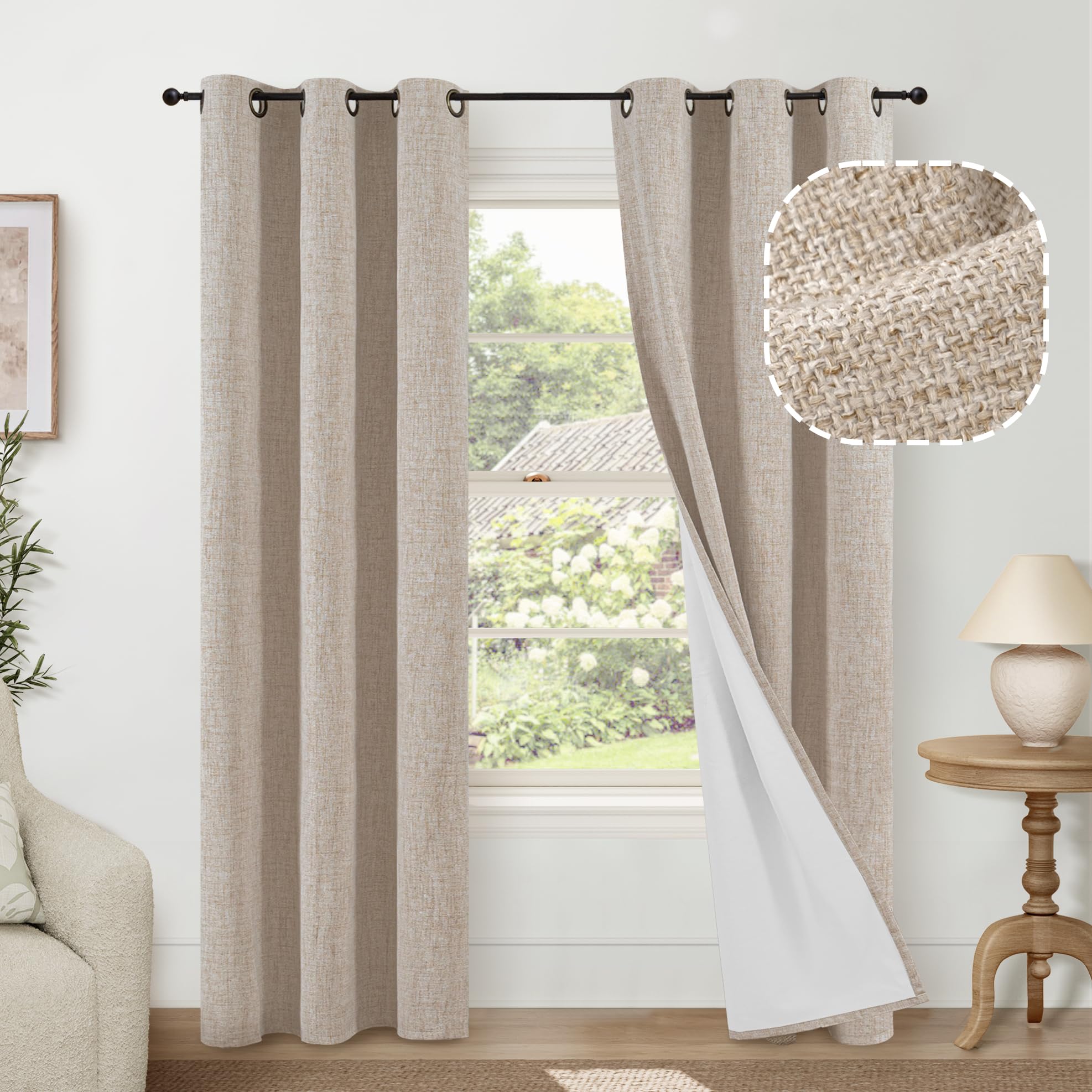 Lajode Textured Linen Blackout Curtains