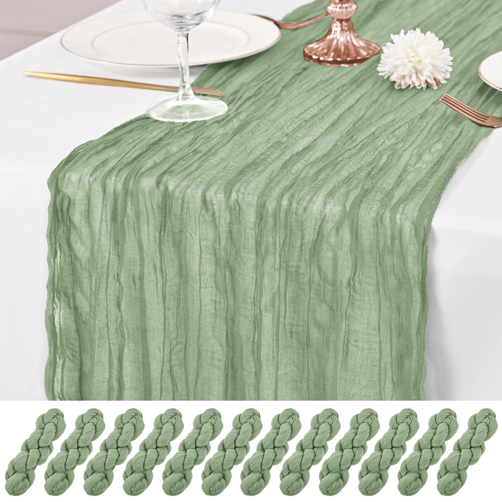 Rustic Gauze Cheesecloth Table Runner - Romantic Sheer Fabric