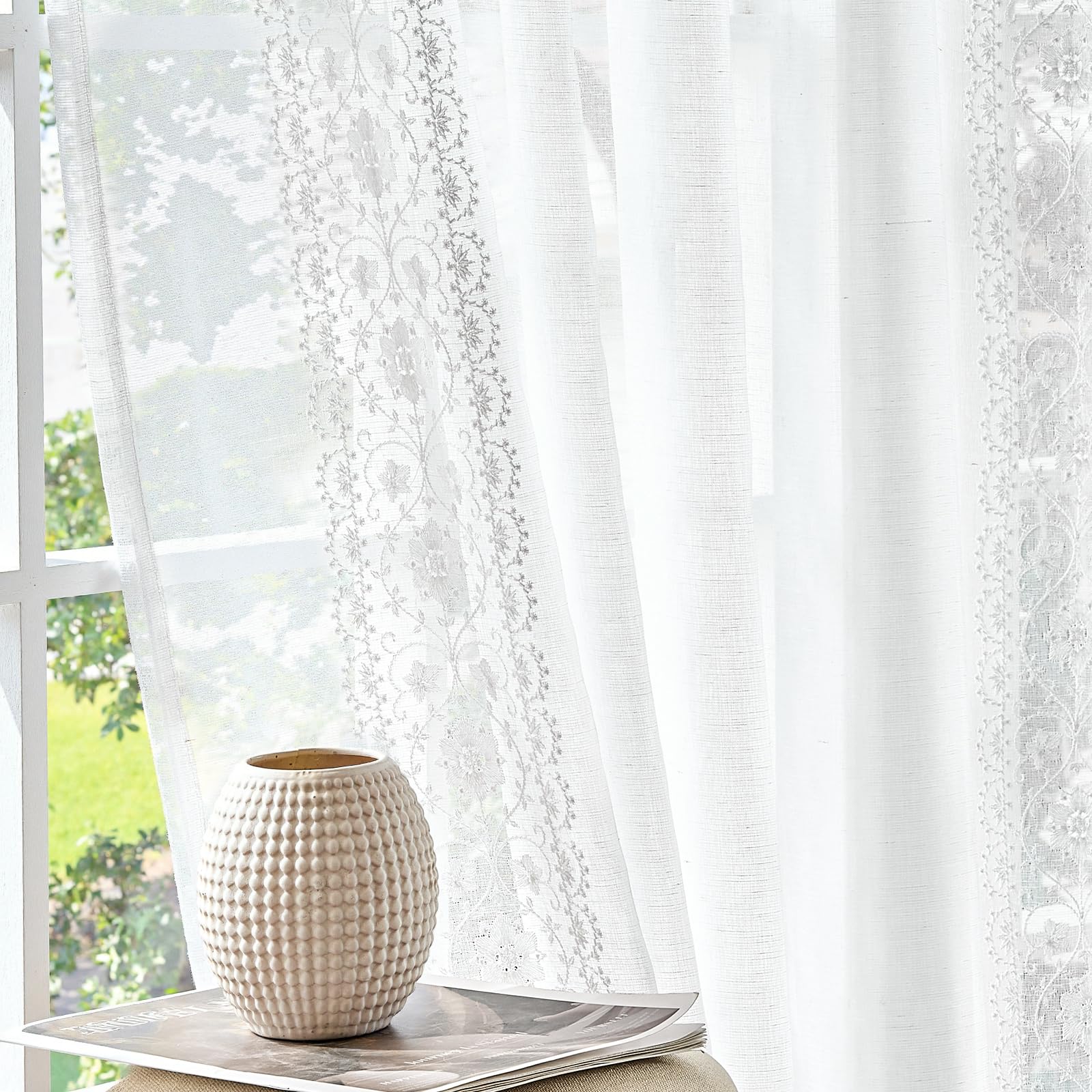 jinchan Embroidered Boho Curtains