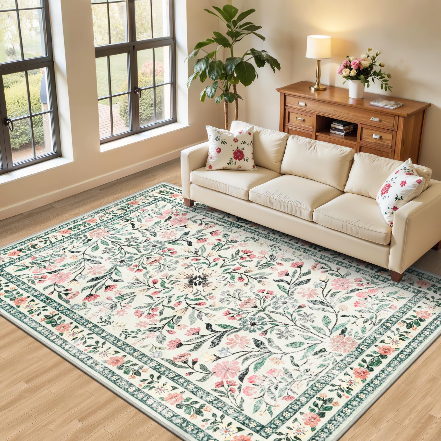 Vintage Boho Washable Area Rug