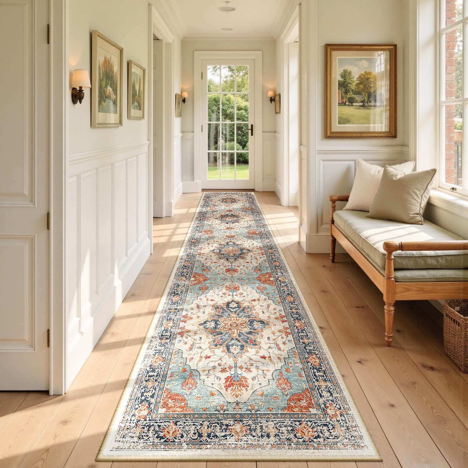 RELEANY Washable Floral Area Rug