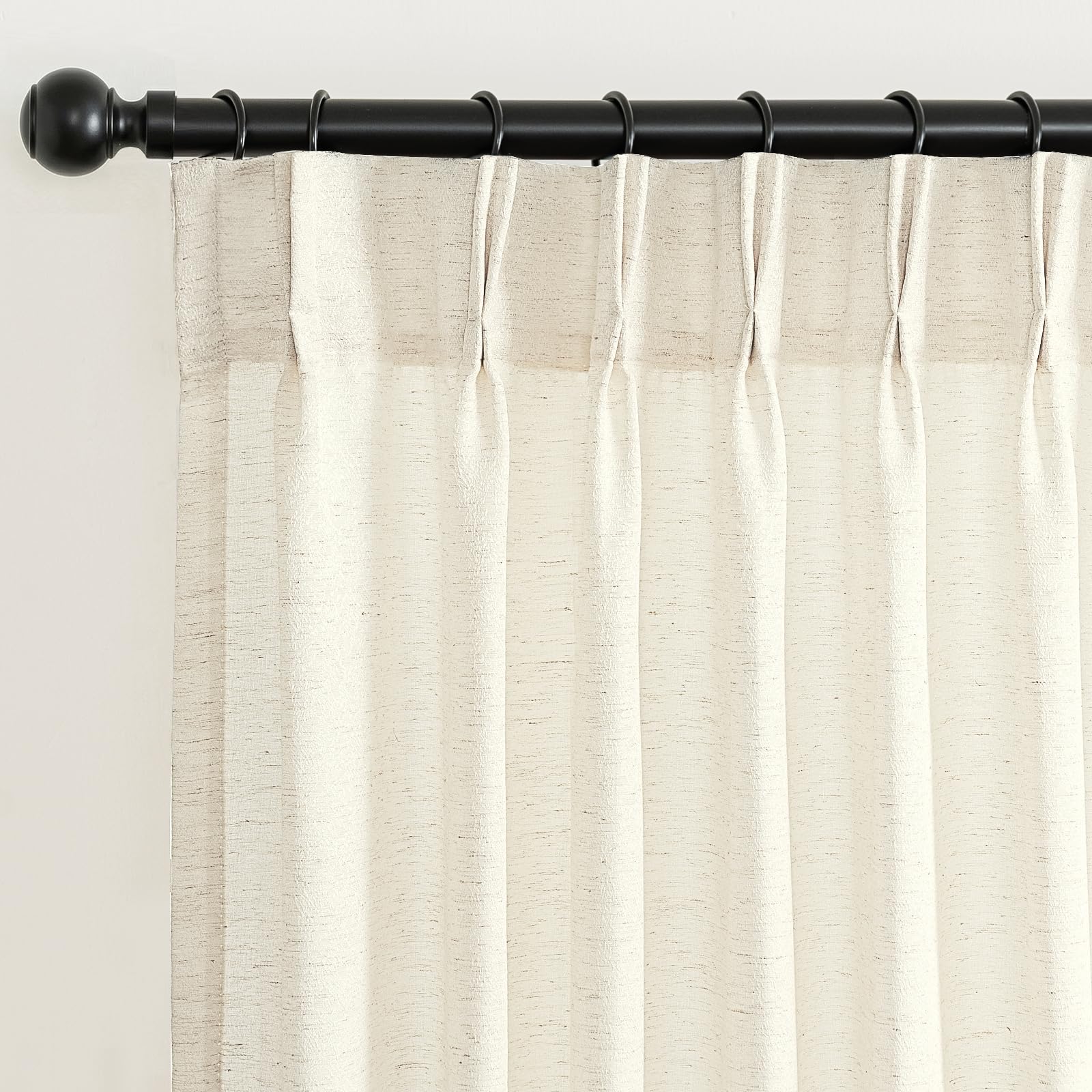Turquoize Pleated Linen Curtains 2 Panels