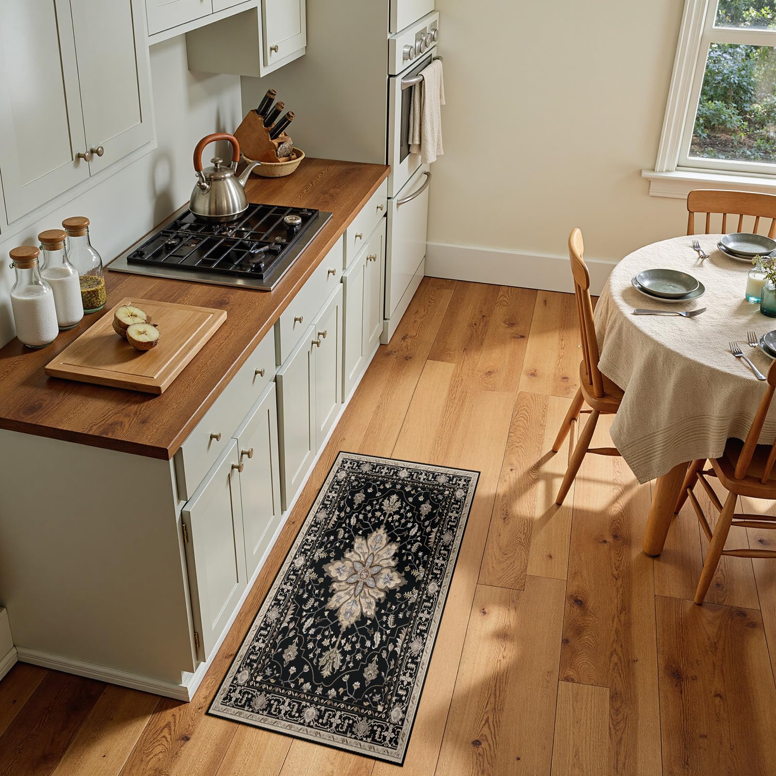 RELEANY Washable Floral Area Rug