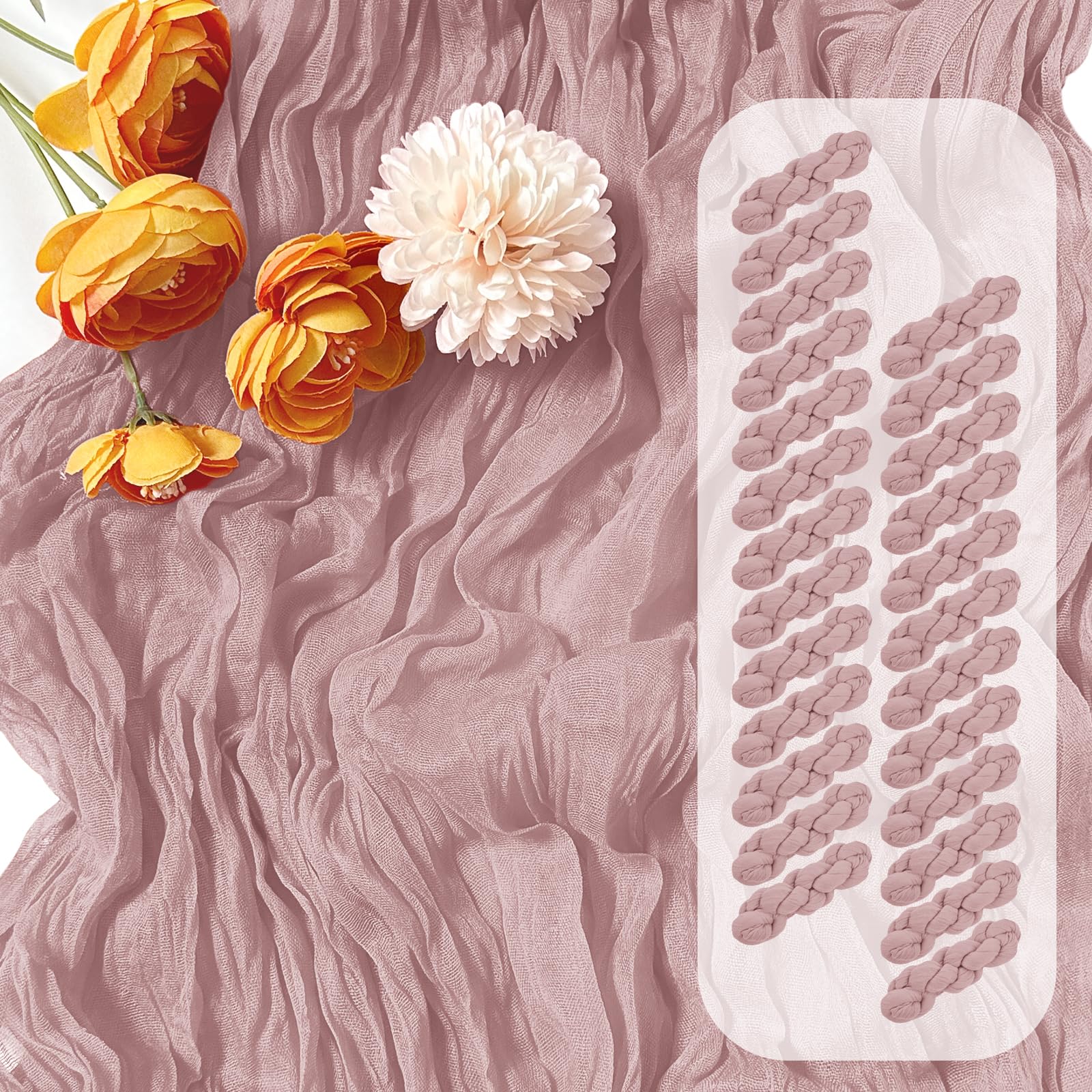 FANTEKE Cheesecloth Table Runner