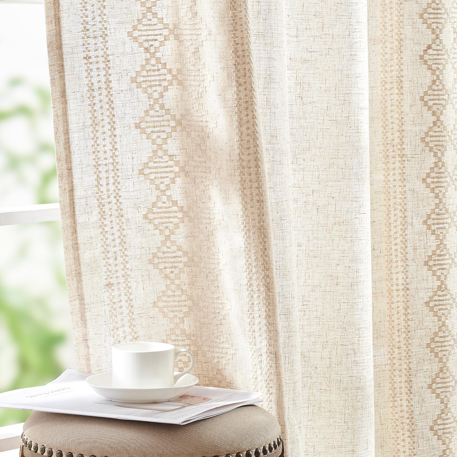 jinchan Embroidered Boho Curtains
