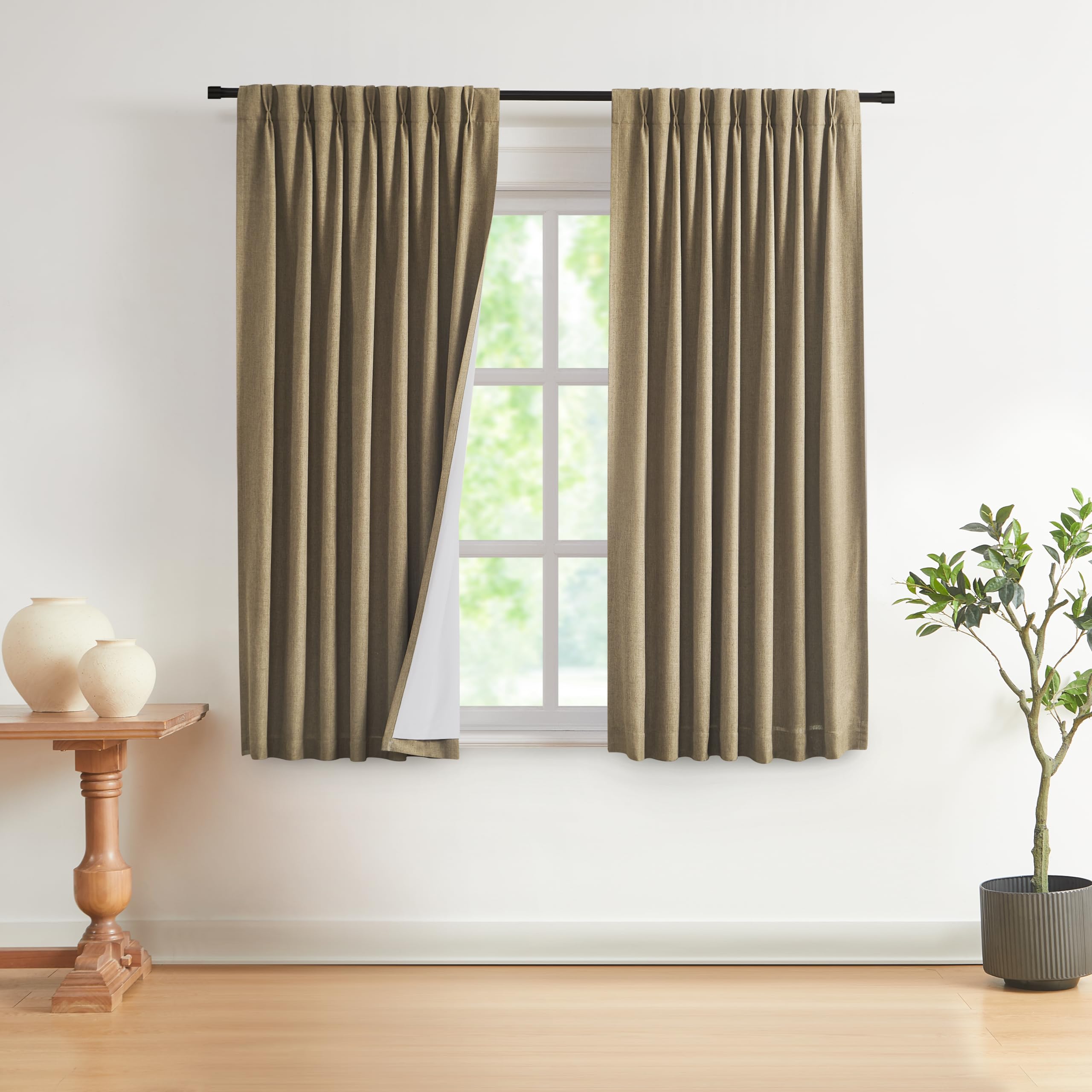 Vision Home Pinch Pleated Blackout Curtain 2 Panels