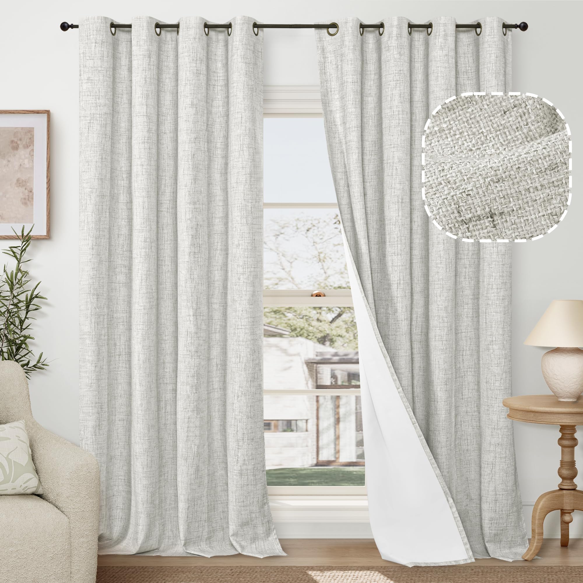 Lajode Textured Linen Blackout Curtains