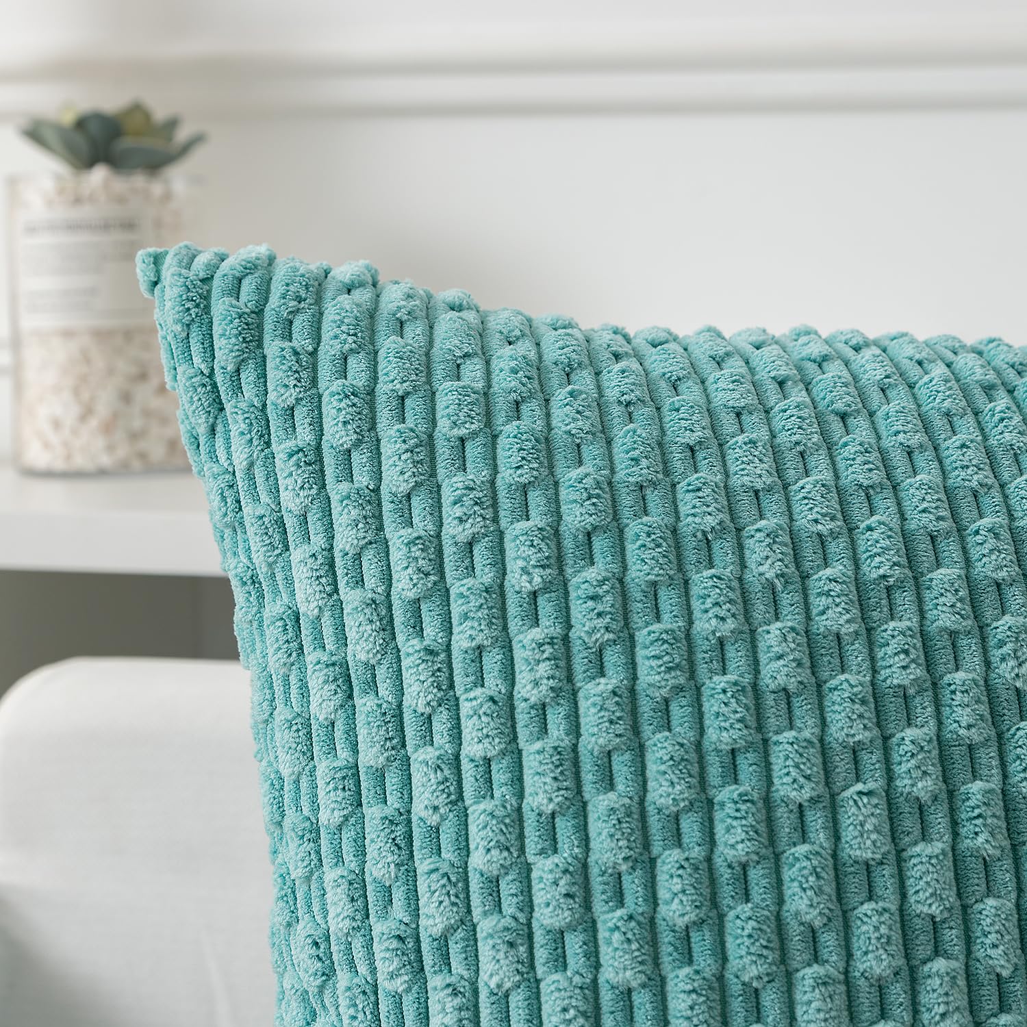 Kevin Textile Solid Decorative Boho Striped Corduroy Throw Pillow Covers