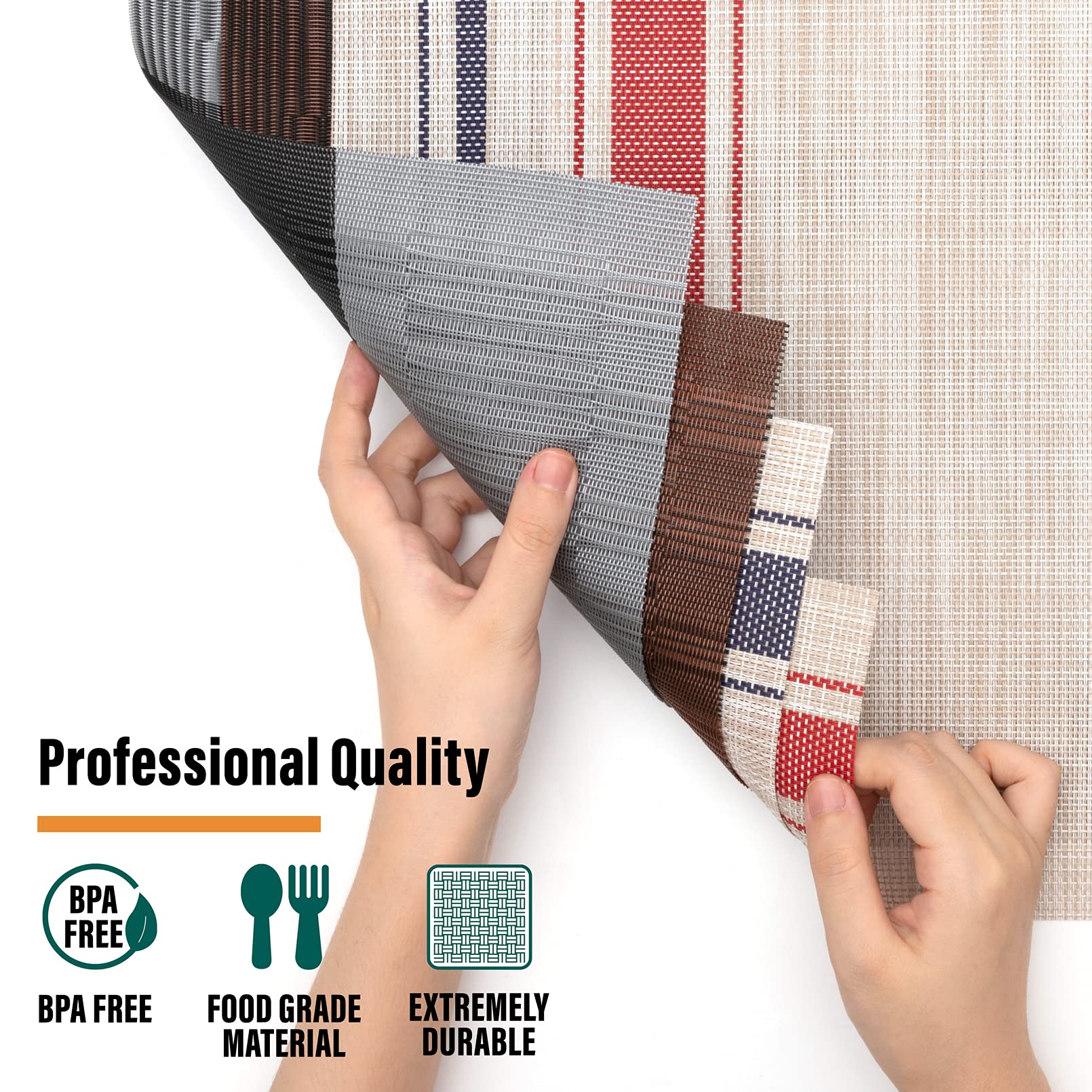 Winknowl Woven Vinyl Placemats Set of 8