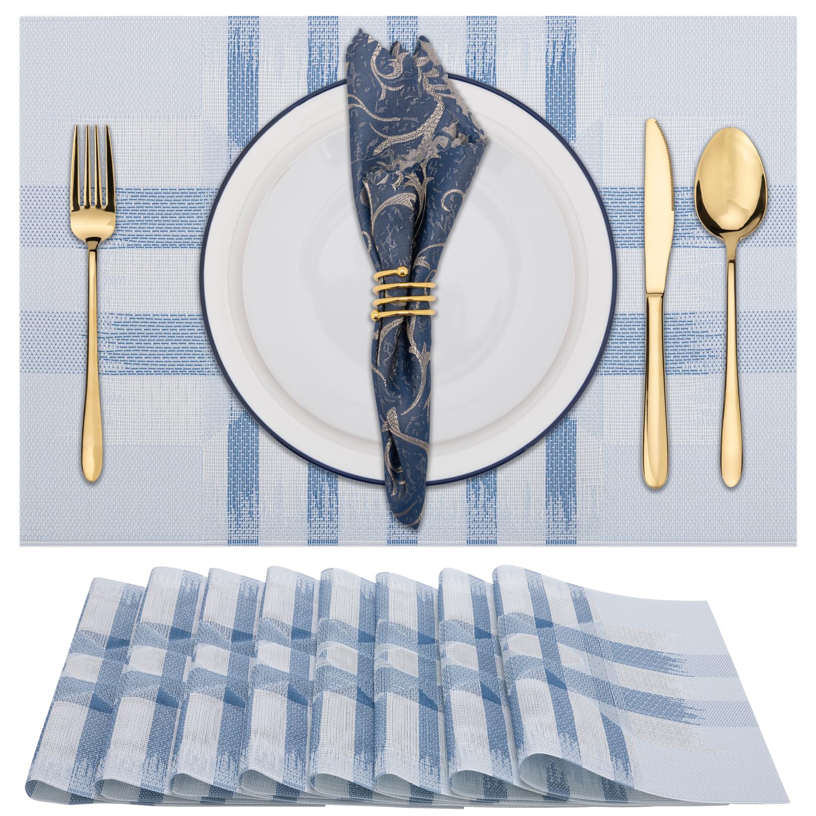 Winknowl Woven Vinyl Placemats Set of 8