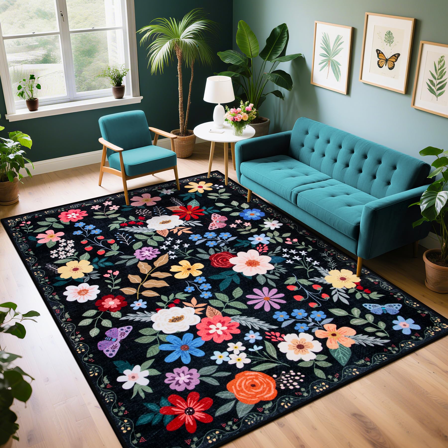 Vintage Boho Washable Area Rug