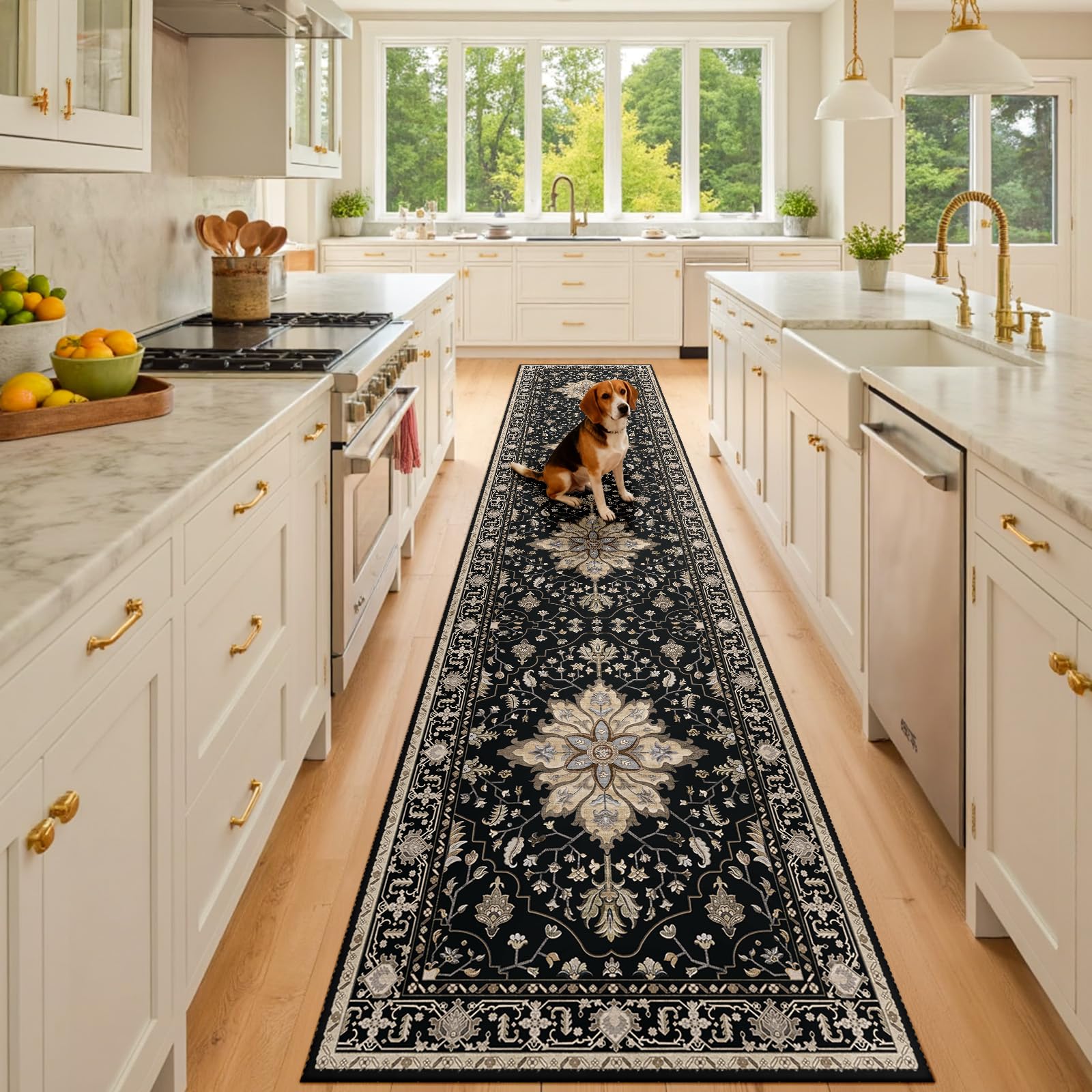 RELEANY Washable Floral Area Rug