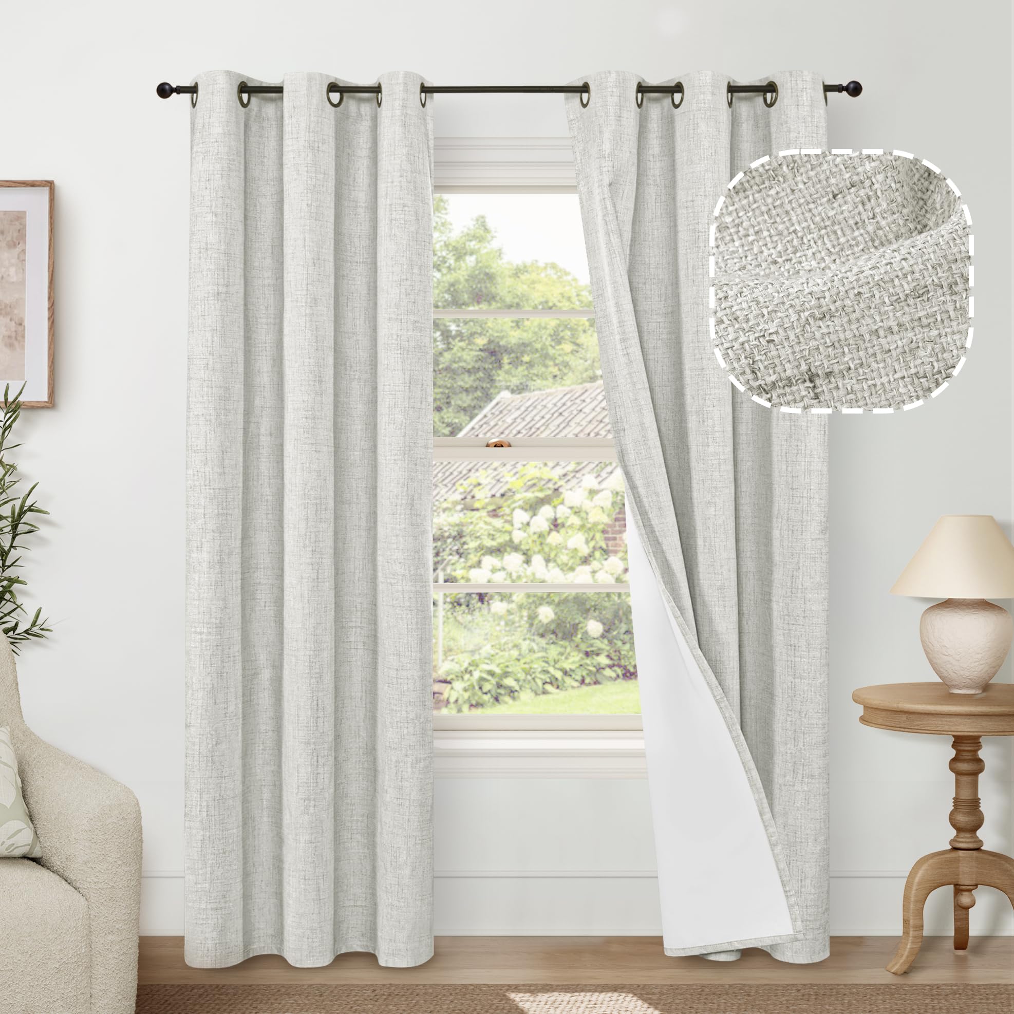 Lajode Textured Linen Blackout Curtains