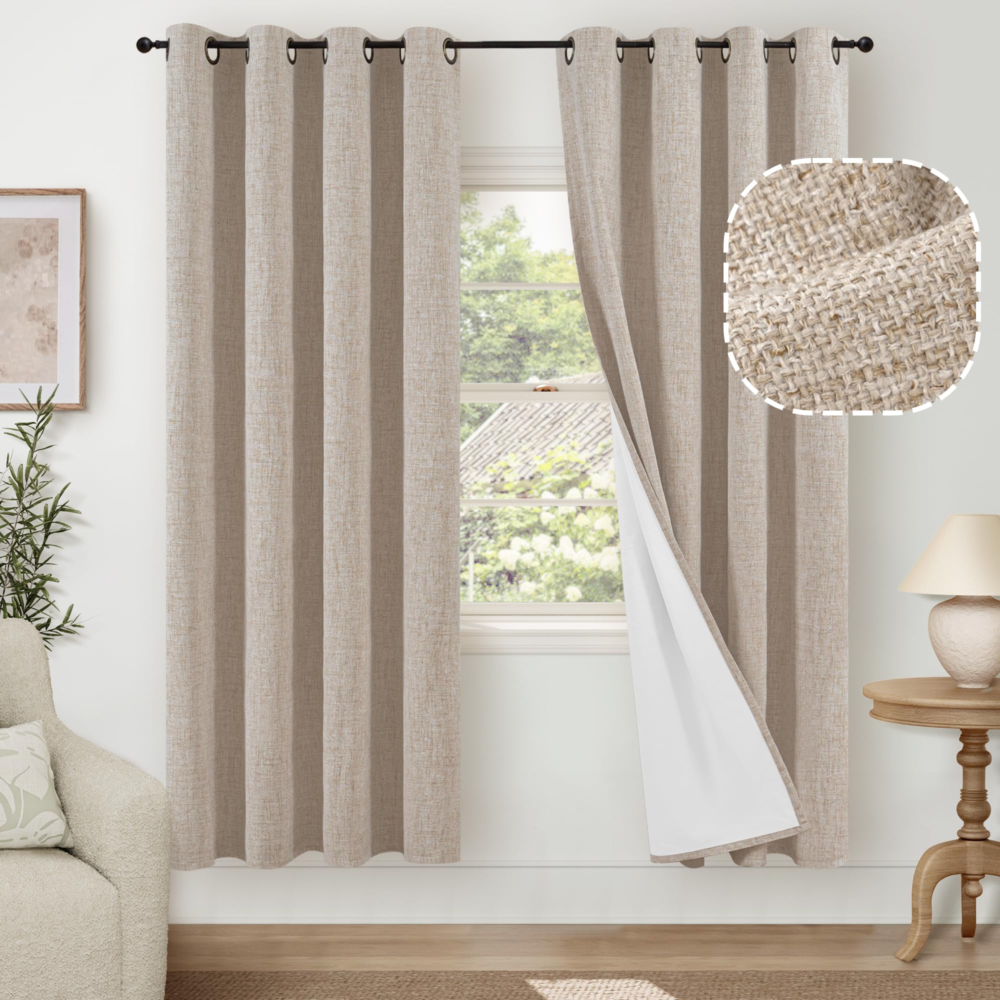 Lajode Textured Linen Blackout Curtains
