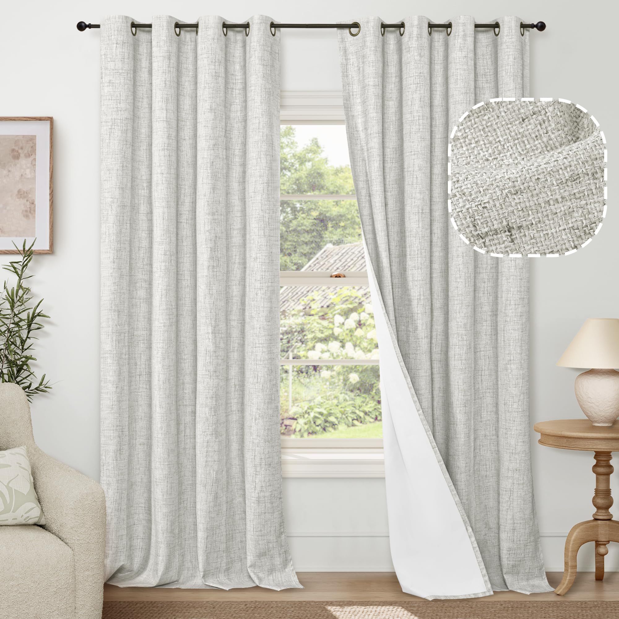 Lajode Textured Linen Blackout Curtains