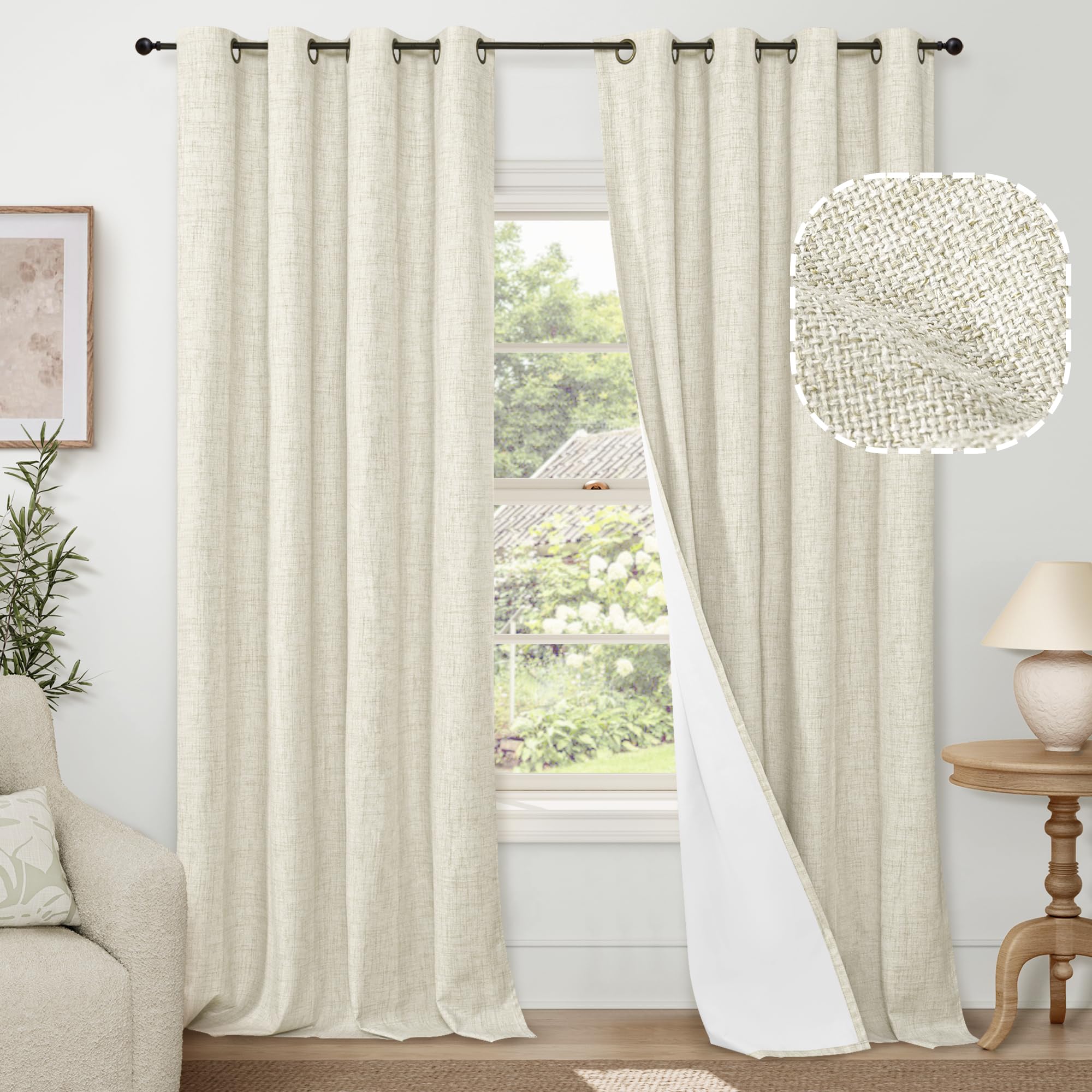 Lajode Textured Linen Blackout Curtains