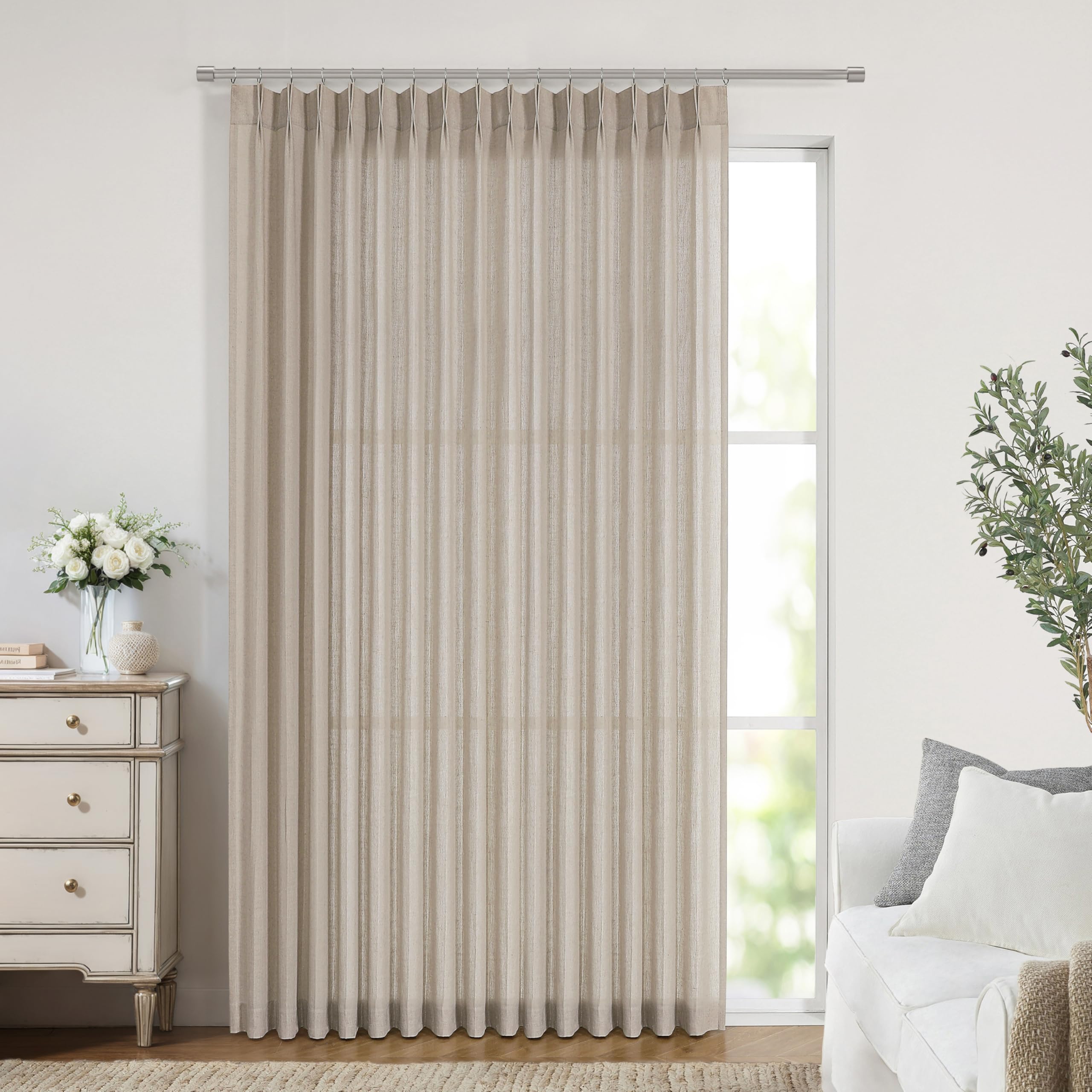Vision Home Pinch Pleated Sheer Curtains