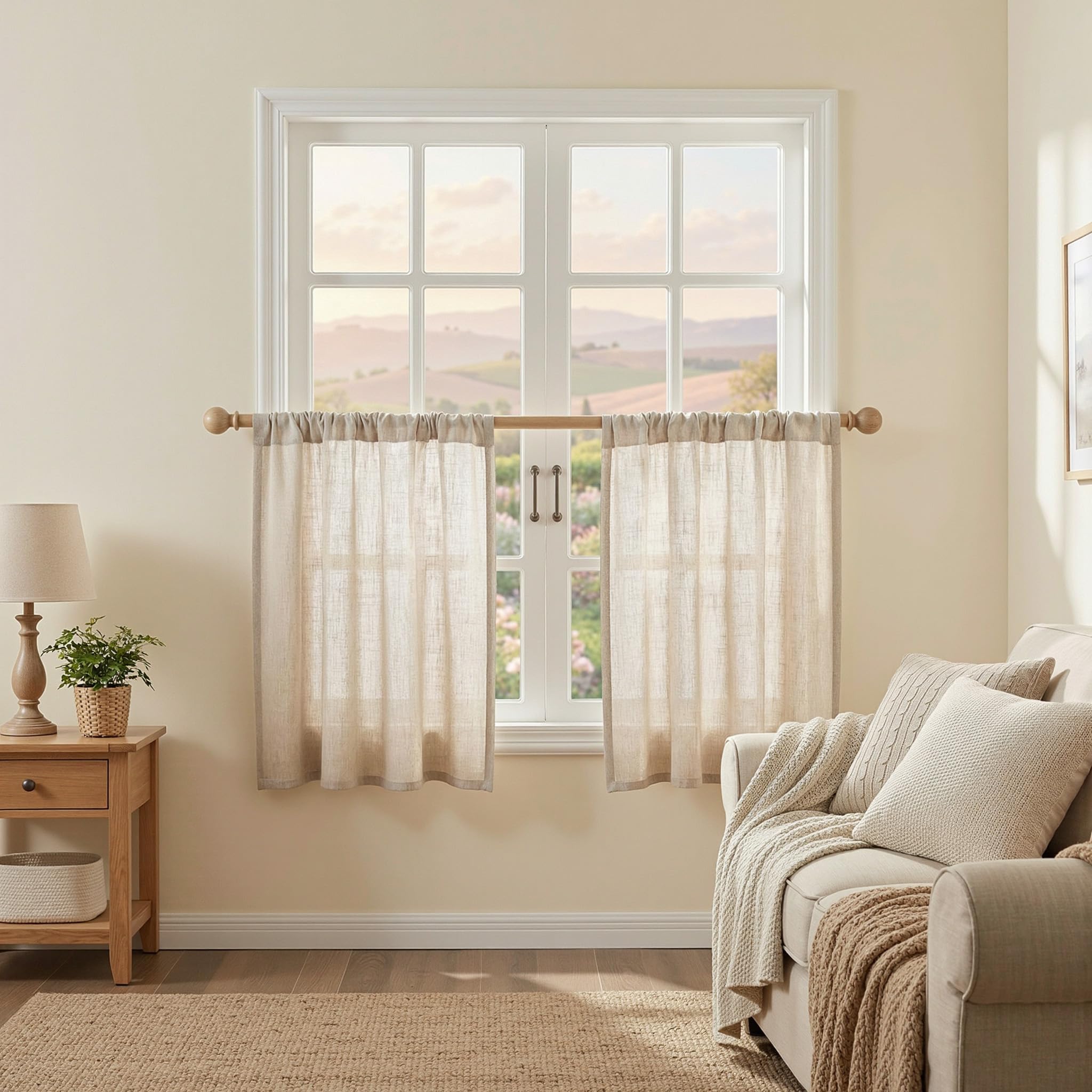 MYSKY HOME Semi Sheer Boho Curtains